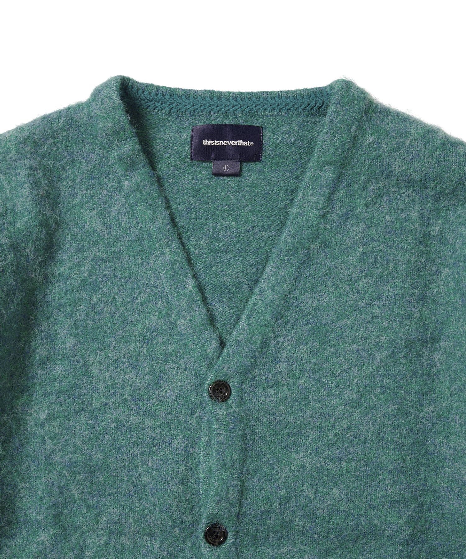 MUSINSA公式 | thisisneverthat Hairy Knit Cardigan Green