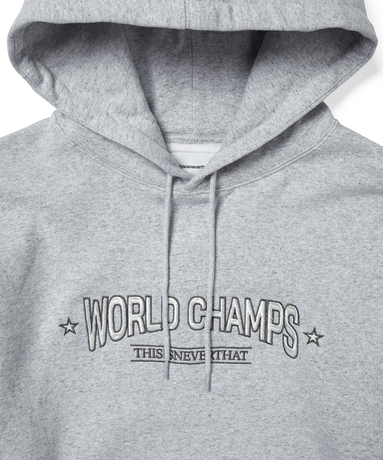 【THISISNEVERTHAT】WORLD CHAMPS パーカー ヘザーグレー WORLD CHAMPS Hoodie – thisisneverthat® JP