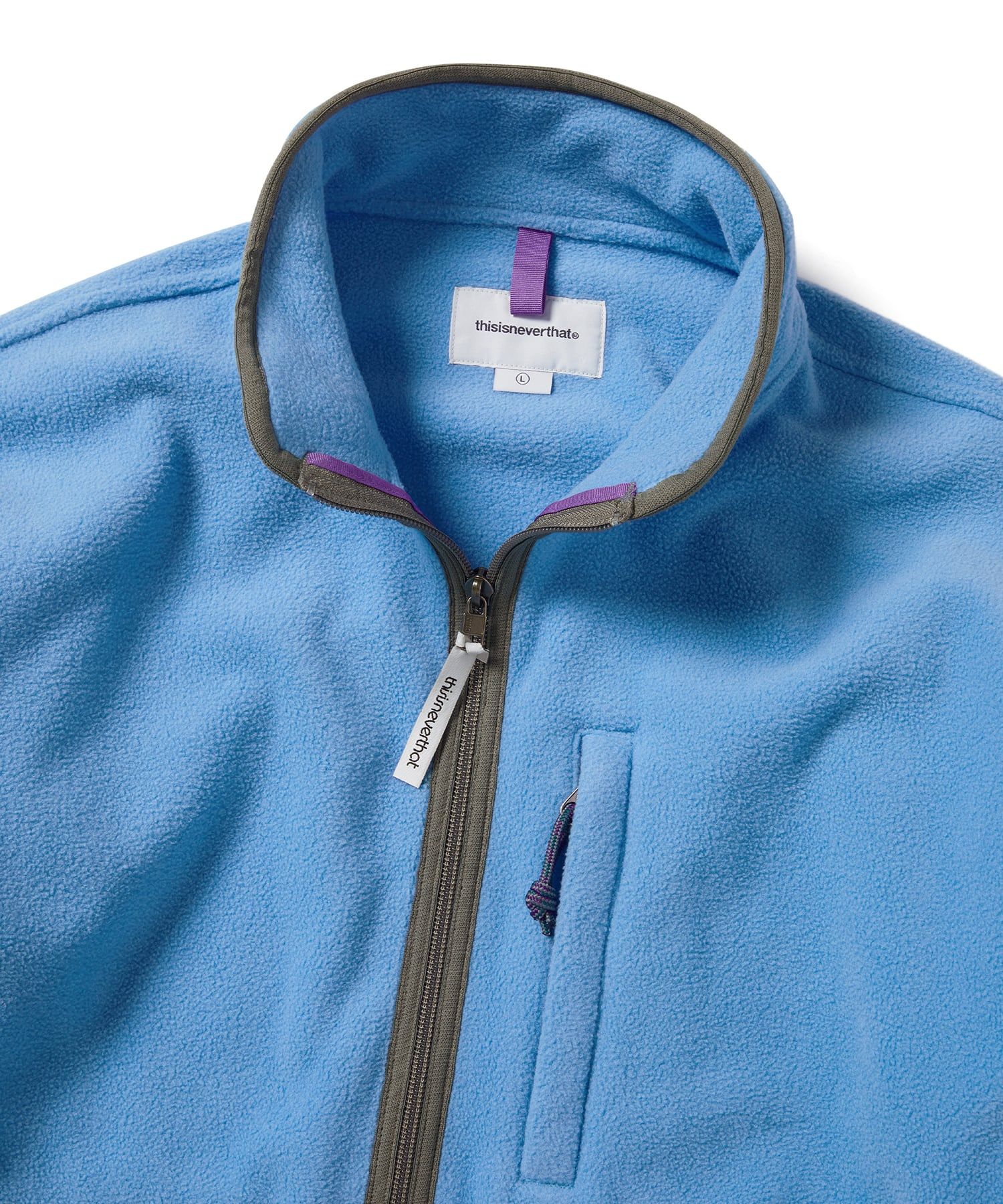 MUSINSA公式 | thisisneverthat Half Zip Fleece Pullover Purple Blue