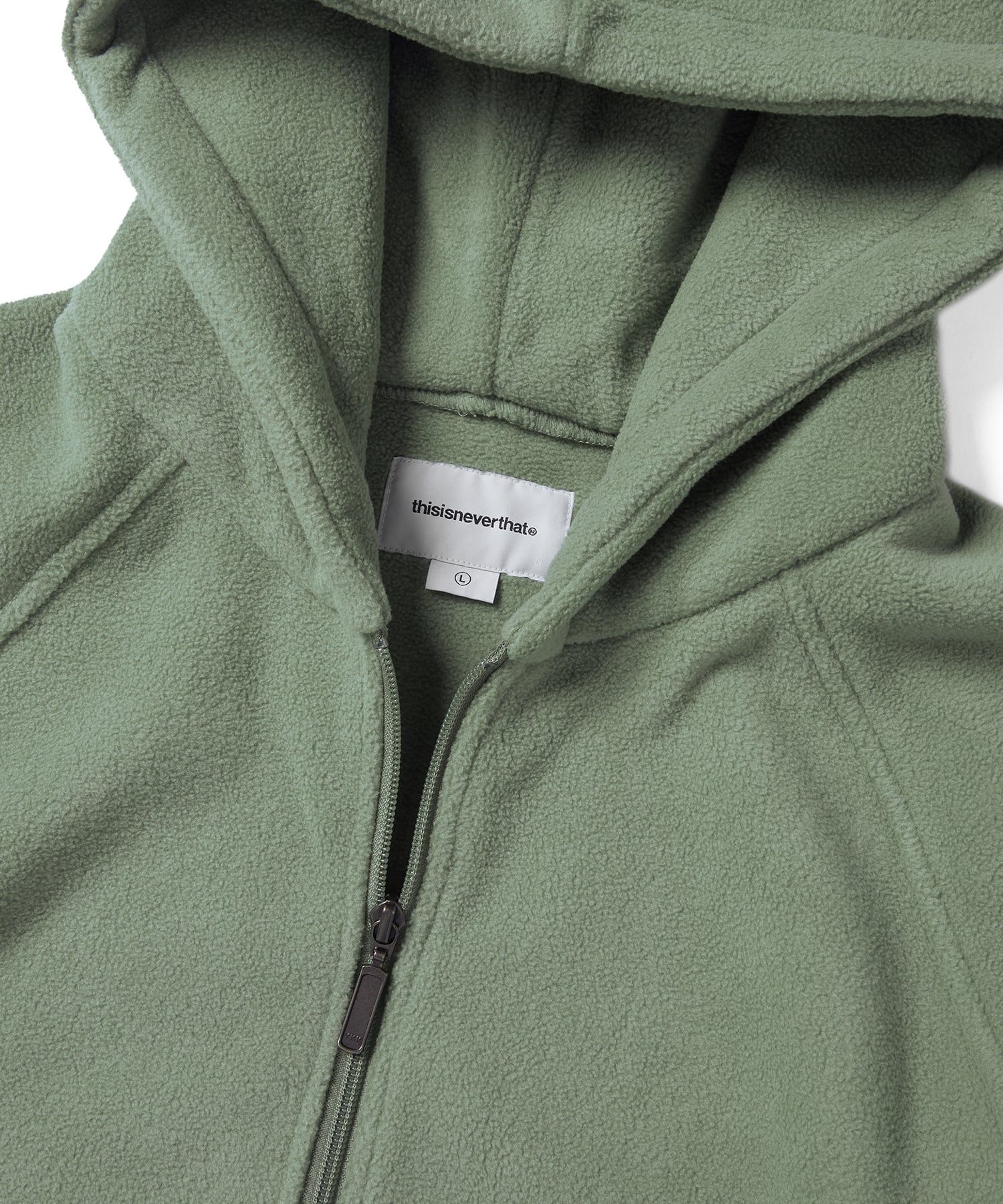 MUSINSA | thisisneverthat® Hooded Fleece Half Zip Pullover Green