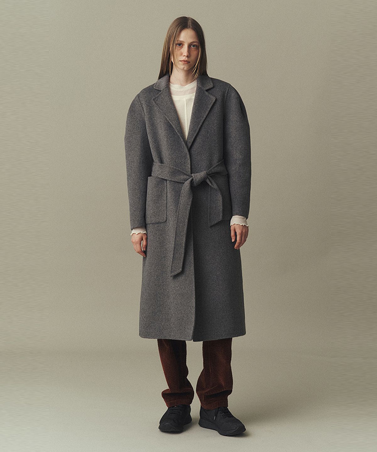 아위(AHWE) PUFF SLEEVES HANDMADE COAT_MISTY GREY