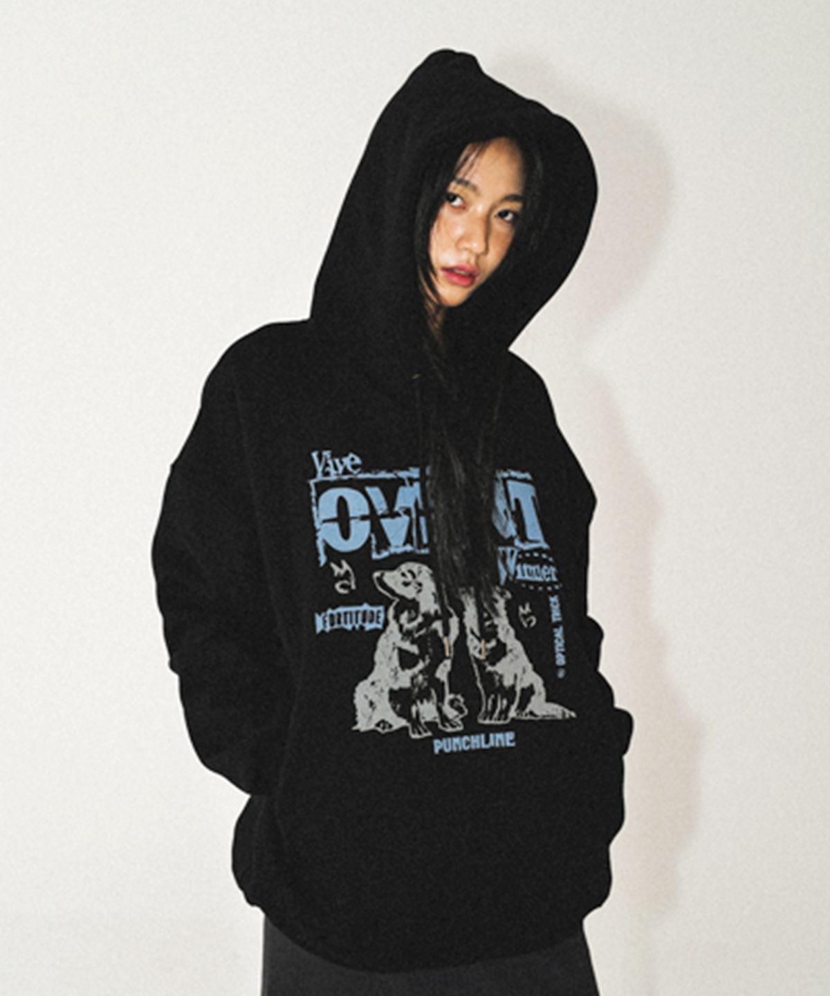 펀치라인(PUNCHLINE) 오버트 후드 블랙 ISHD9159