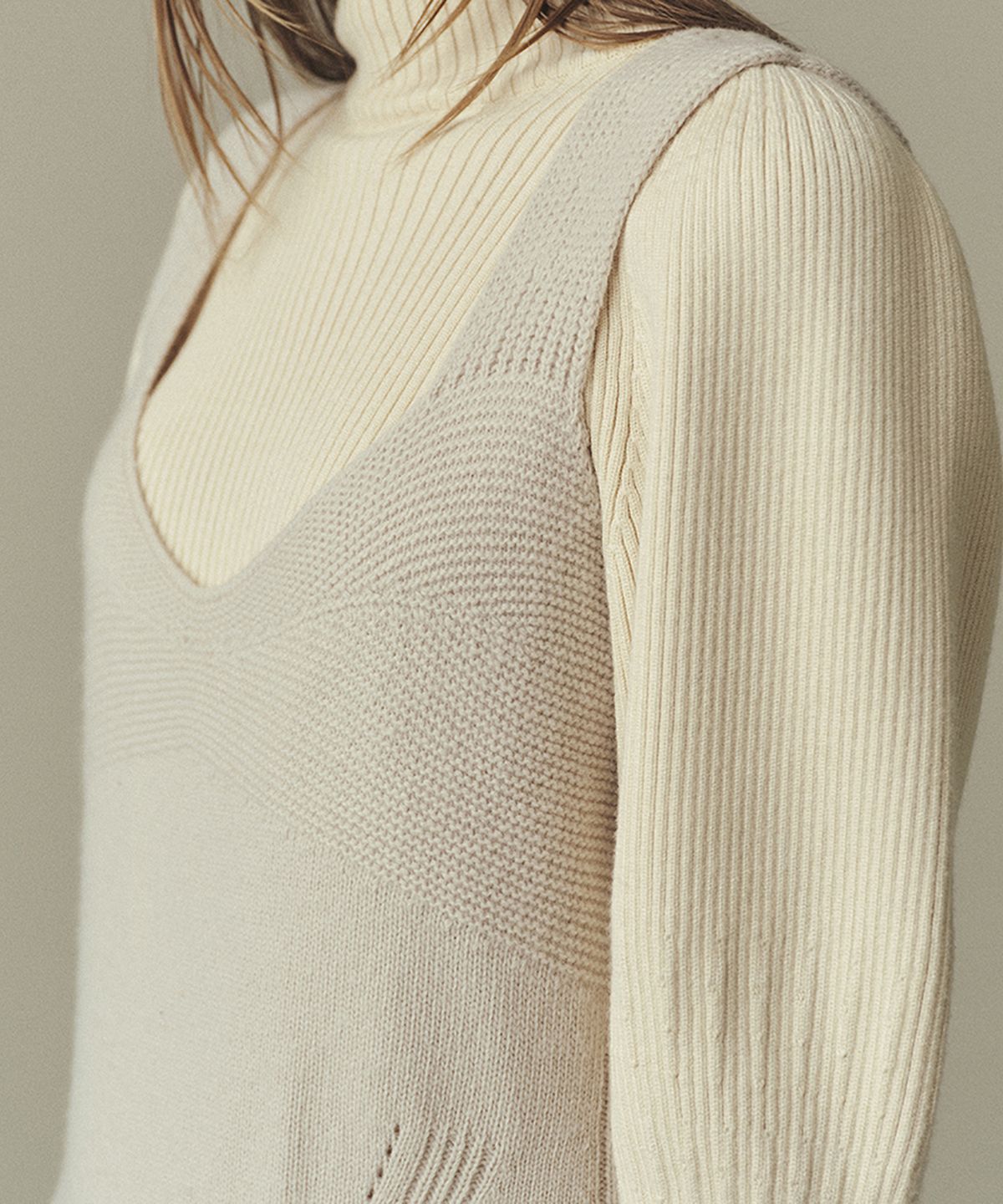 아위(AHWE) WOOL BLEND KNIT DRESS_LIGHT GREY