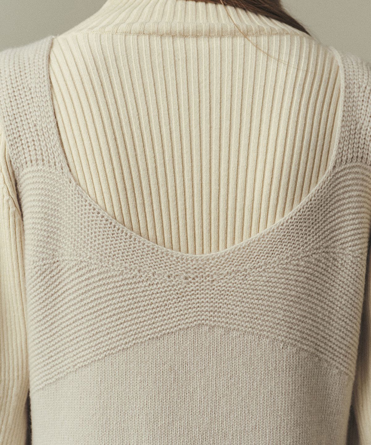 아위(AHWE) WOOL BLEND KNIT DRESS_LIGHT GREY
