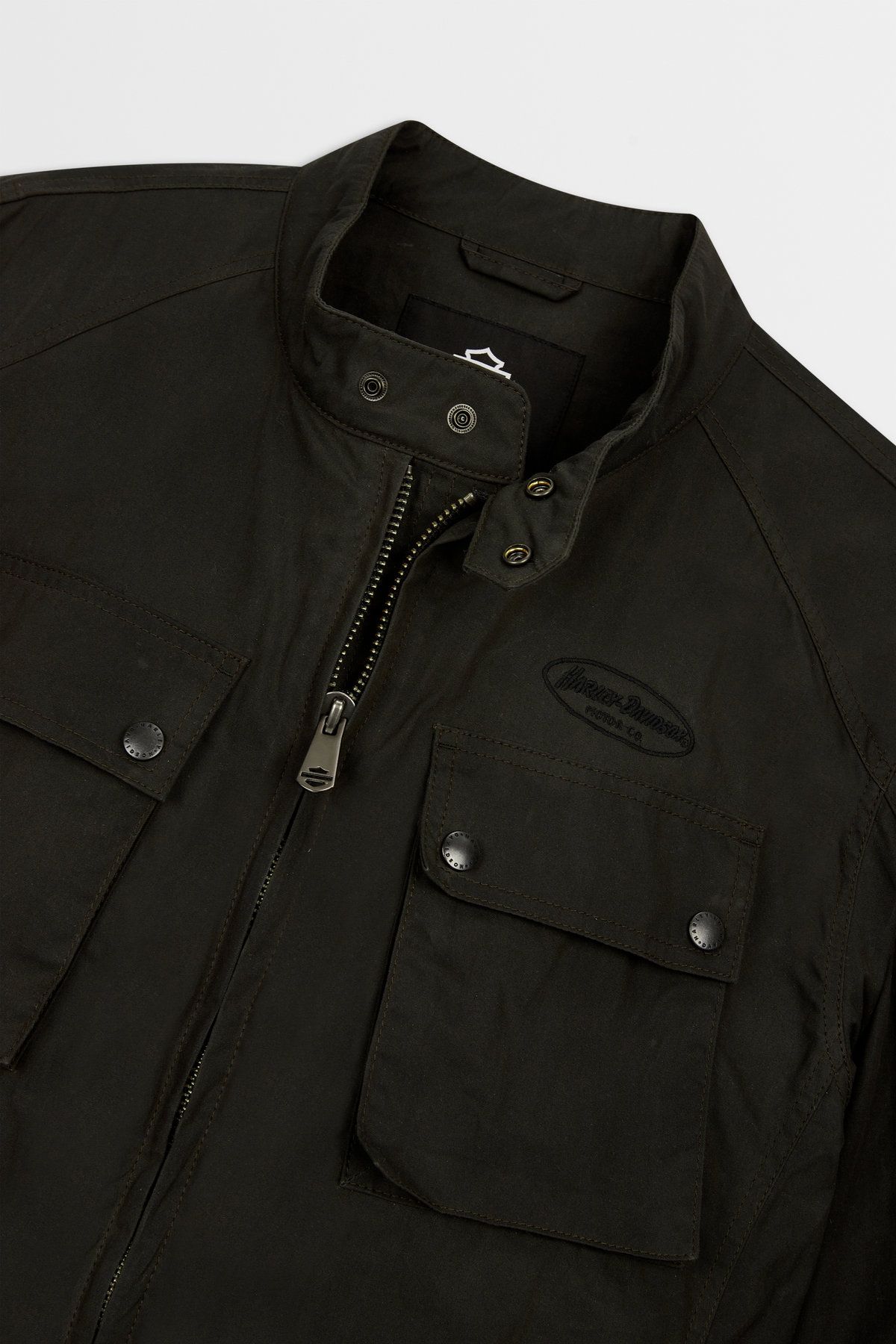 할리데이비슨 컬렉션스®(HARLEY-DAVIDSON COLLECTIONS®) [CORE] 왁스 코팅 점퍼 다크카키 HH14303101