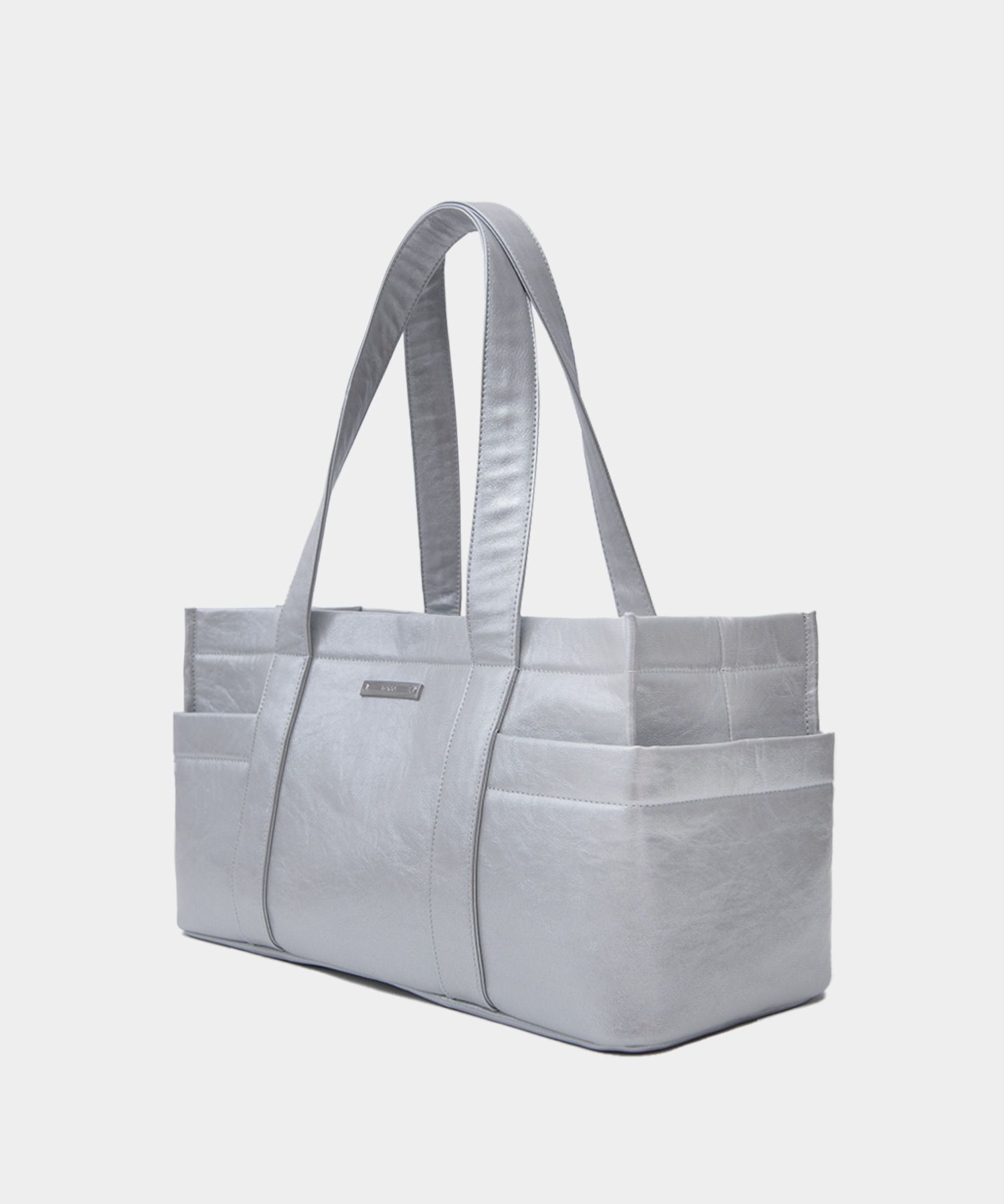 MUSINSA | MACOI Big Square Leather Baguette Shoulder Dot Bag
