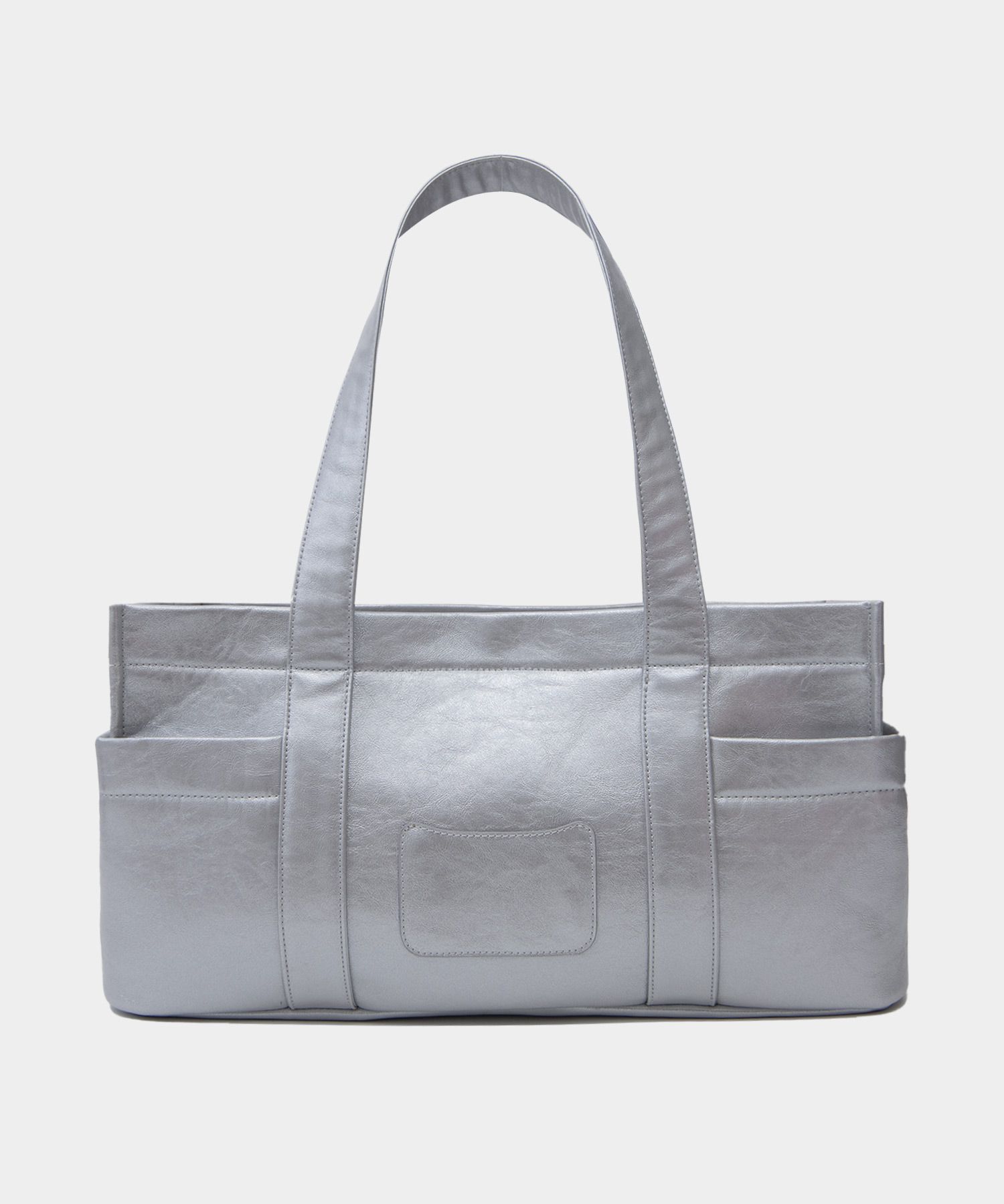 MUSINSA | MACOI Big Square Leather Baguette Shoulder Dot Bag