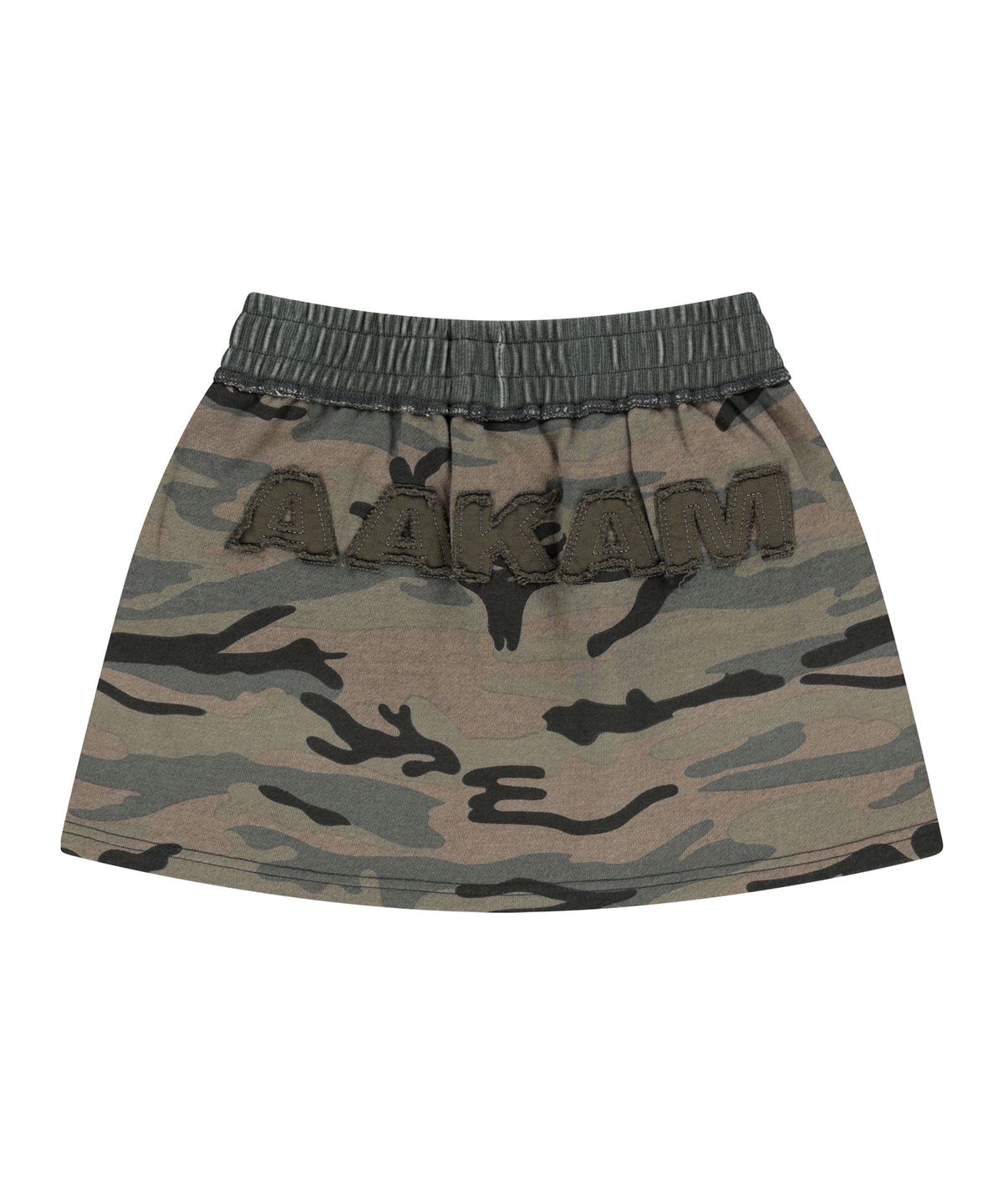 아캄(AAKAM) Camouflage Logo Sweat Skirt (Khaki)