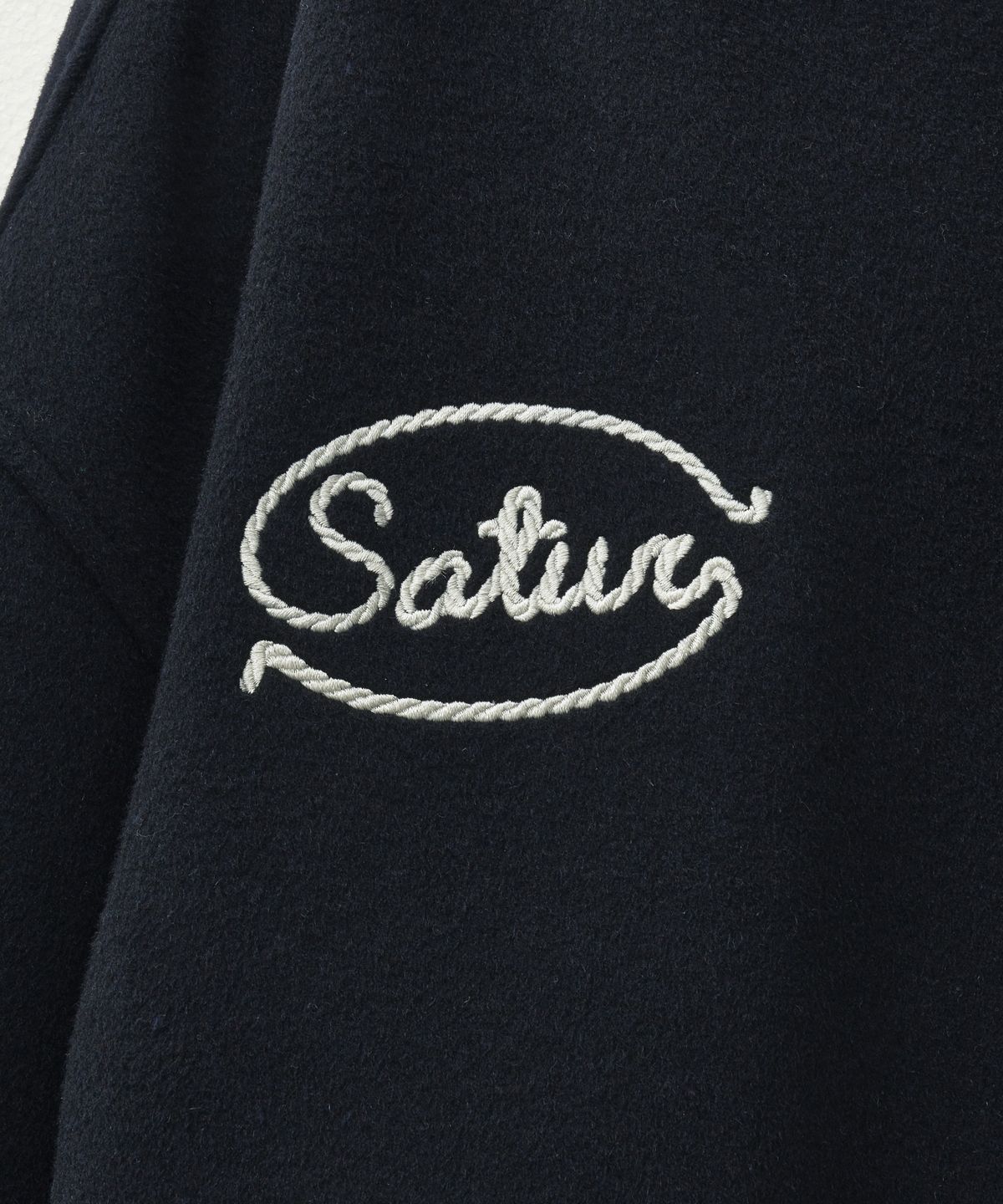 세터(SATUR) S 아플리케 울 바시티 자켓 네이비