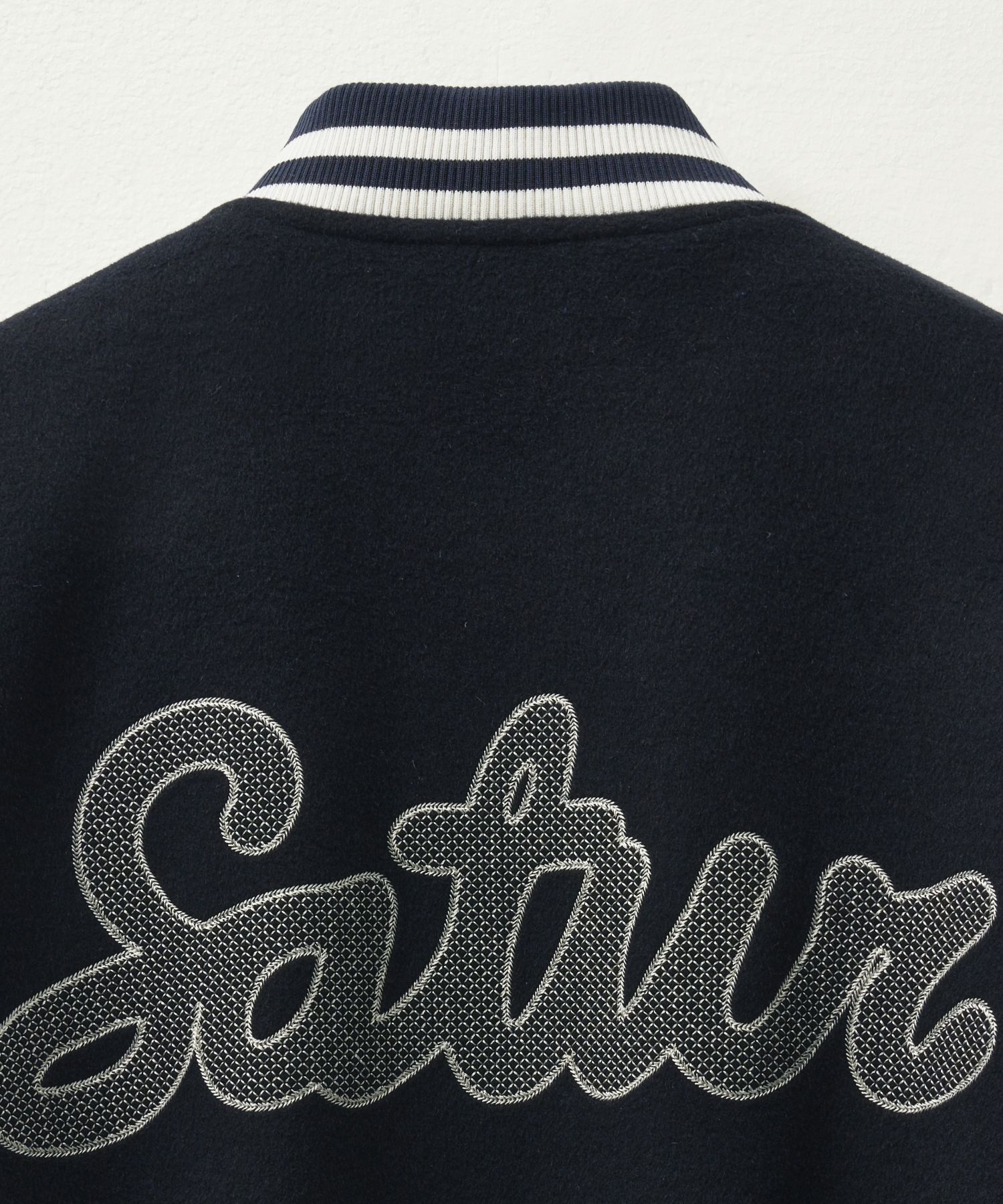 ジャケット SATUR S Applique Wool Varsity Jacket 4FT1320 MUSINSA | SATUR S Applique Wool Varsity Jacket Navy