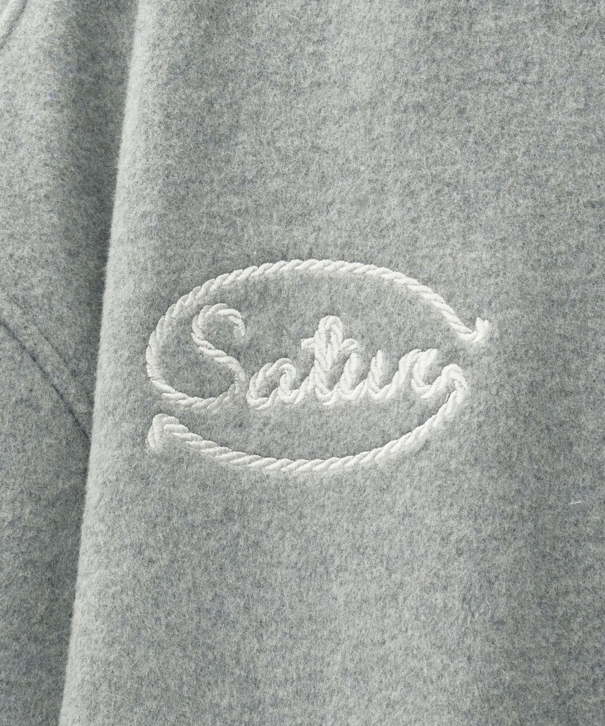 세터(SATUR) S 아플리케 울 바시티 자켓 그레이