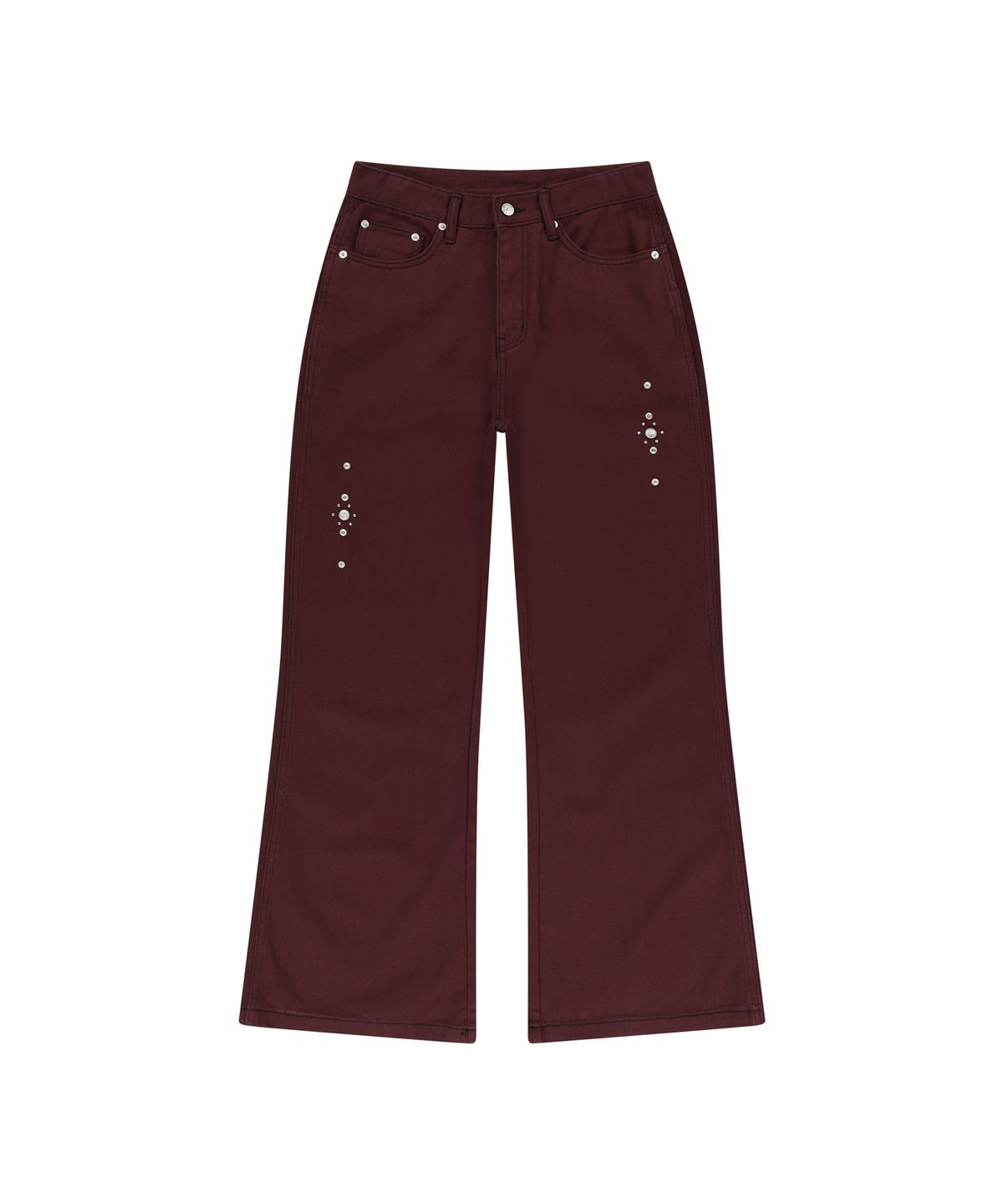 아캄(AAKAM) Western Studded Cotton Pants (Wine)