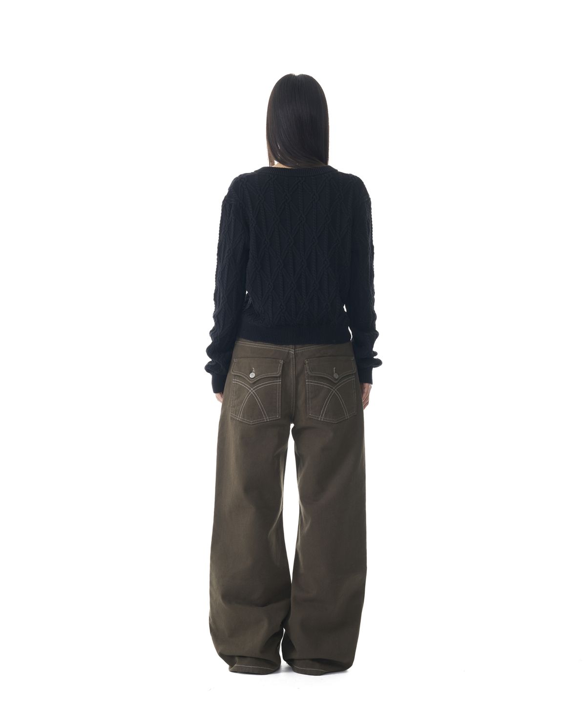아캄(AAKAM) Western Studded Cotton Pants (Khaki)
