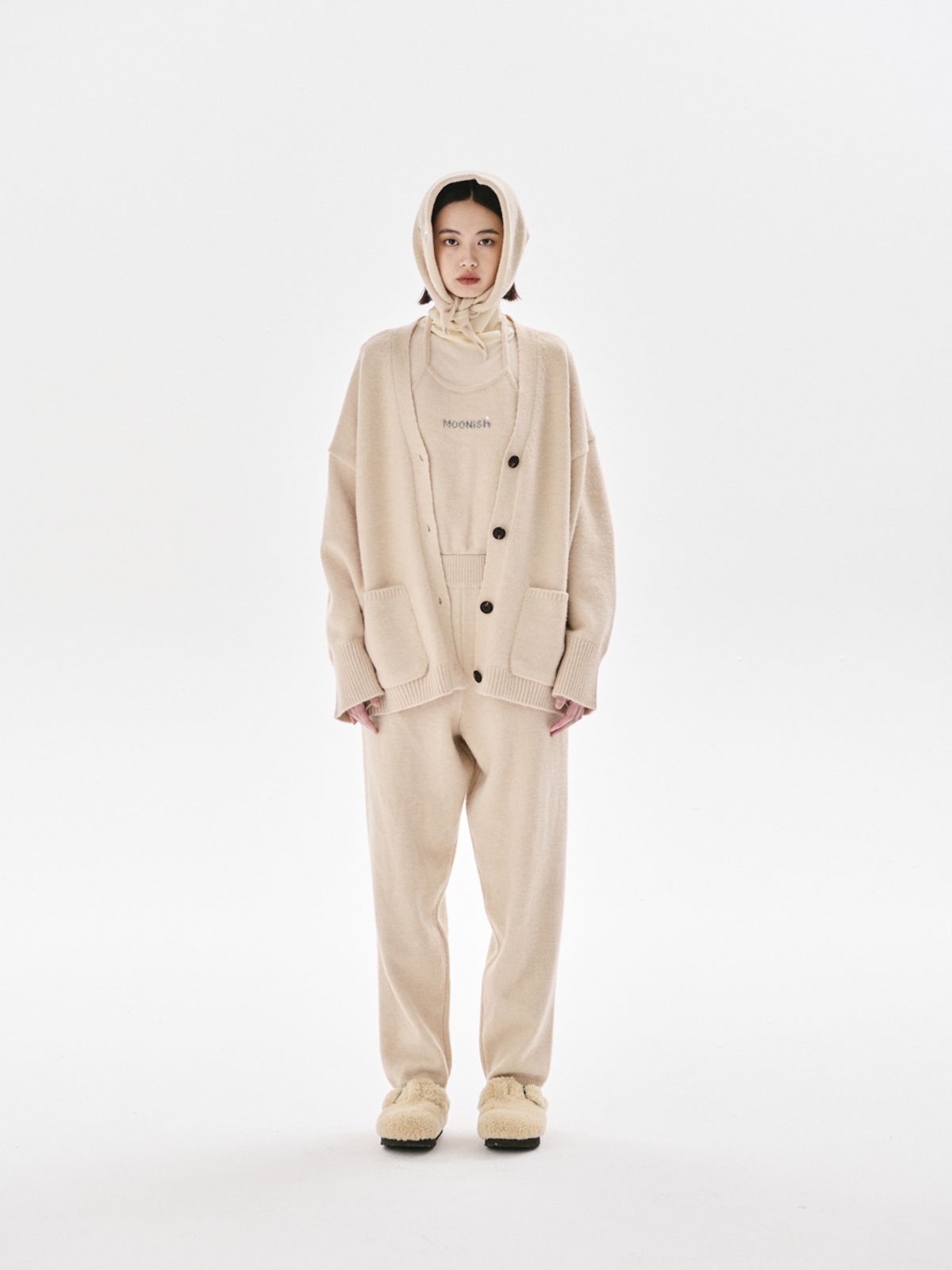 무니쉬(MOONISH) Rogge knit cardigan_BEIGE