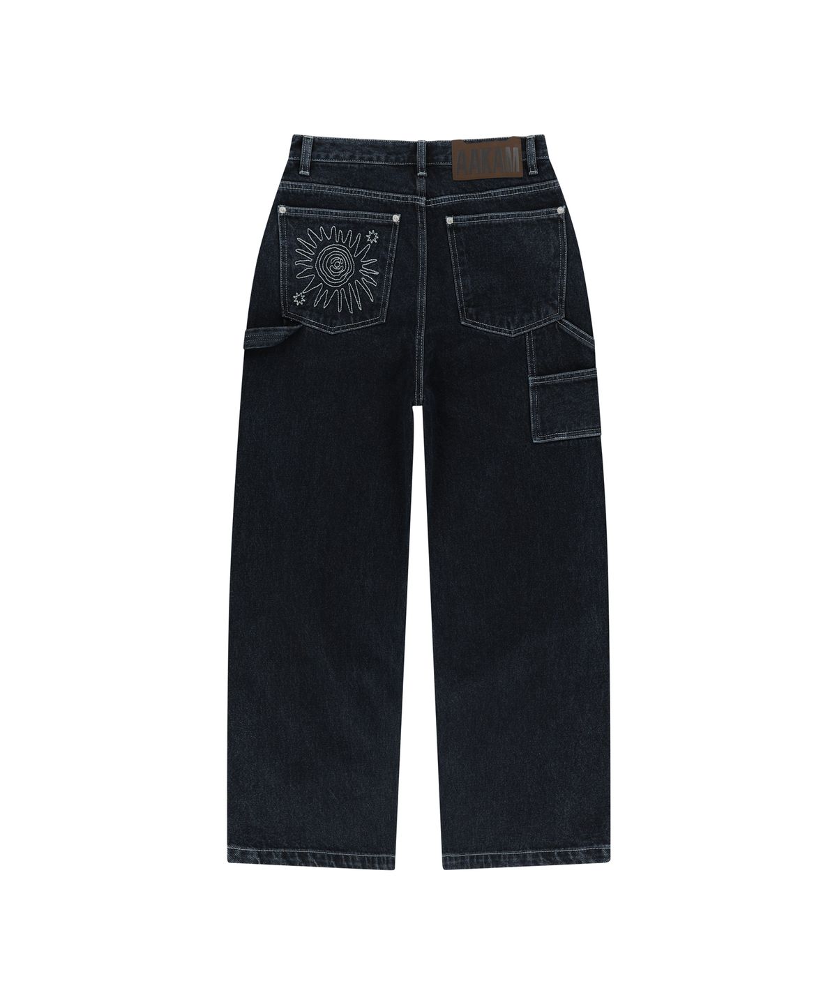 아캄(AAKAM) Needlework Carpenter Denim Pants (Blue)
