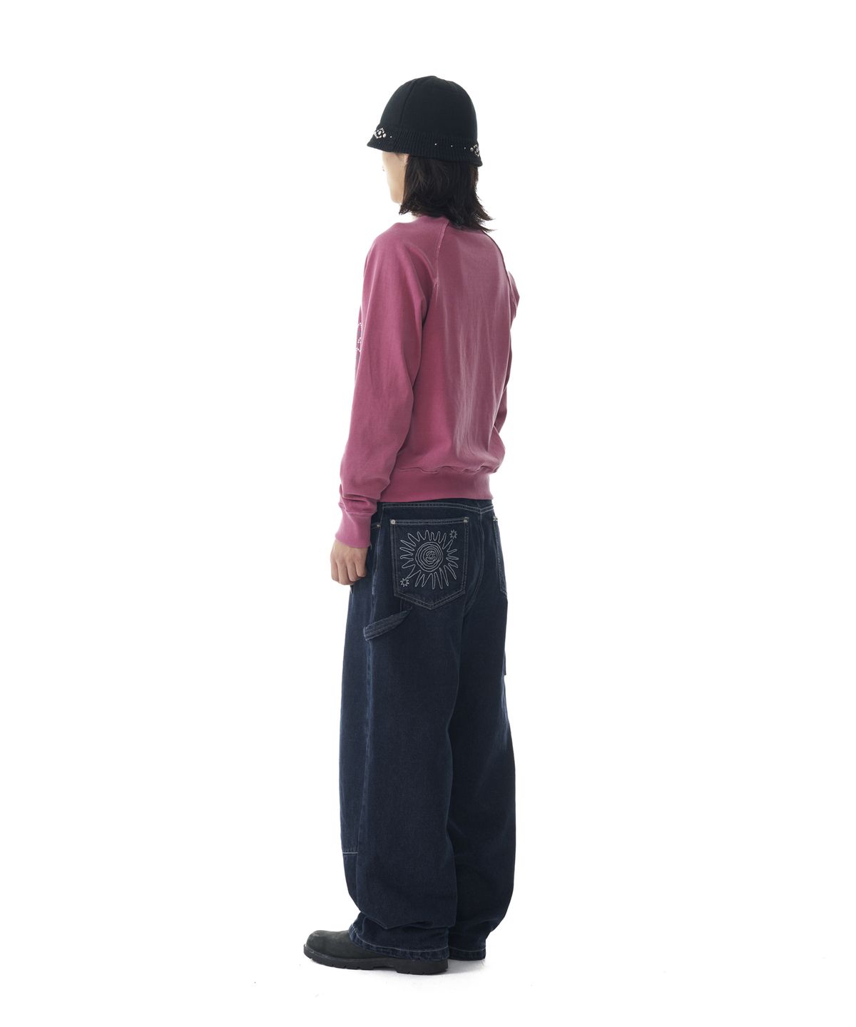 아캄(AAKAM) Needlework Carpenter Denim Pants (Blue)