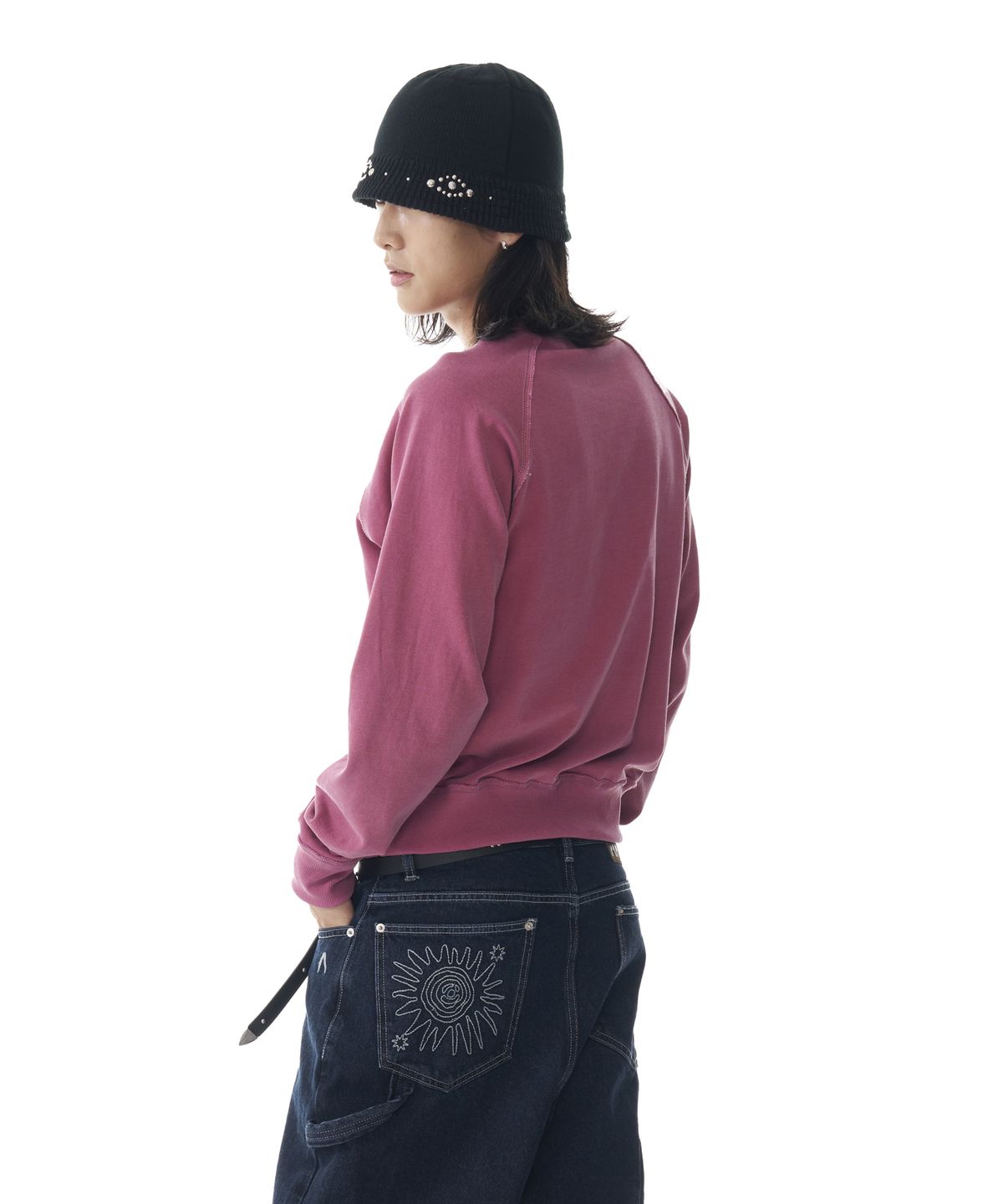 아캄(AAKAM) Needlework Carpenter Denim Pants (Blue)
