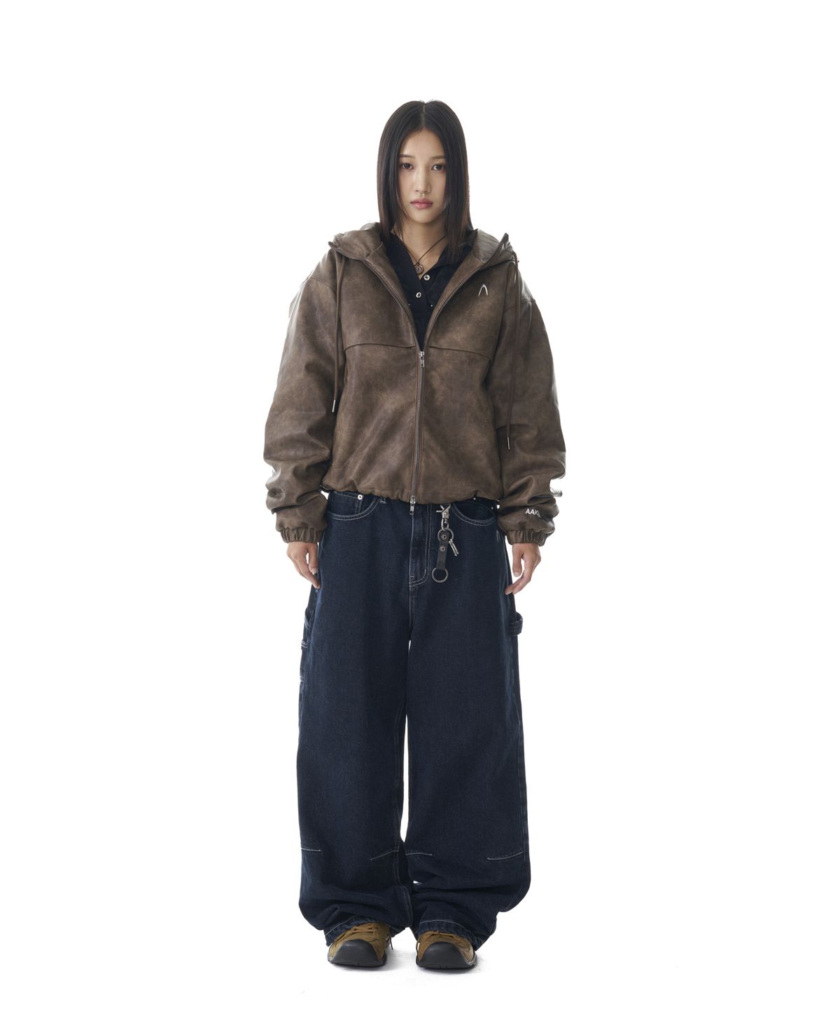 아캄(AAKAM) Needlework Carpenter Denim Pants (Blue)