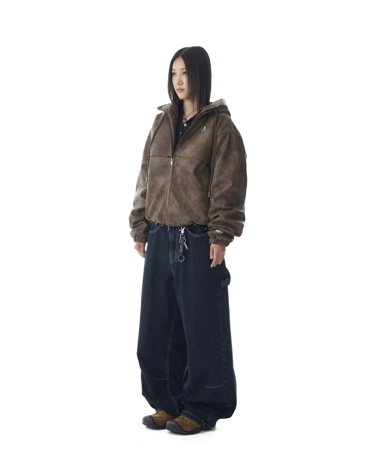 아캄(AAKAM) Needlework Carpenter Denim Pants (Blue)