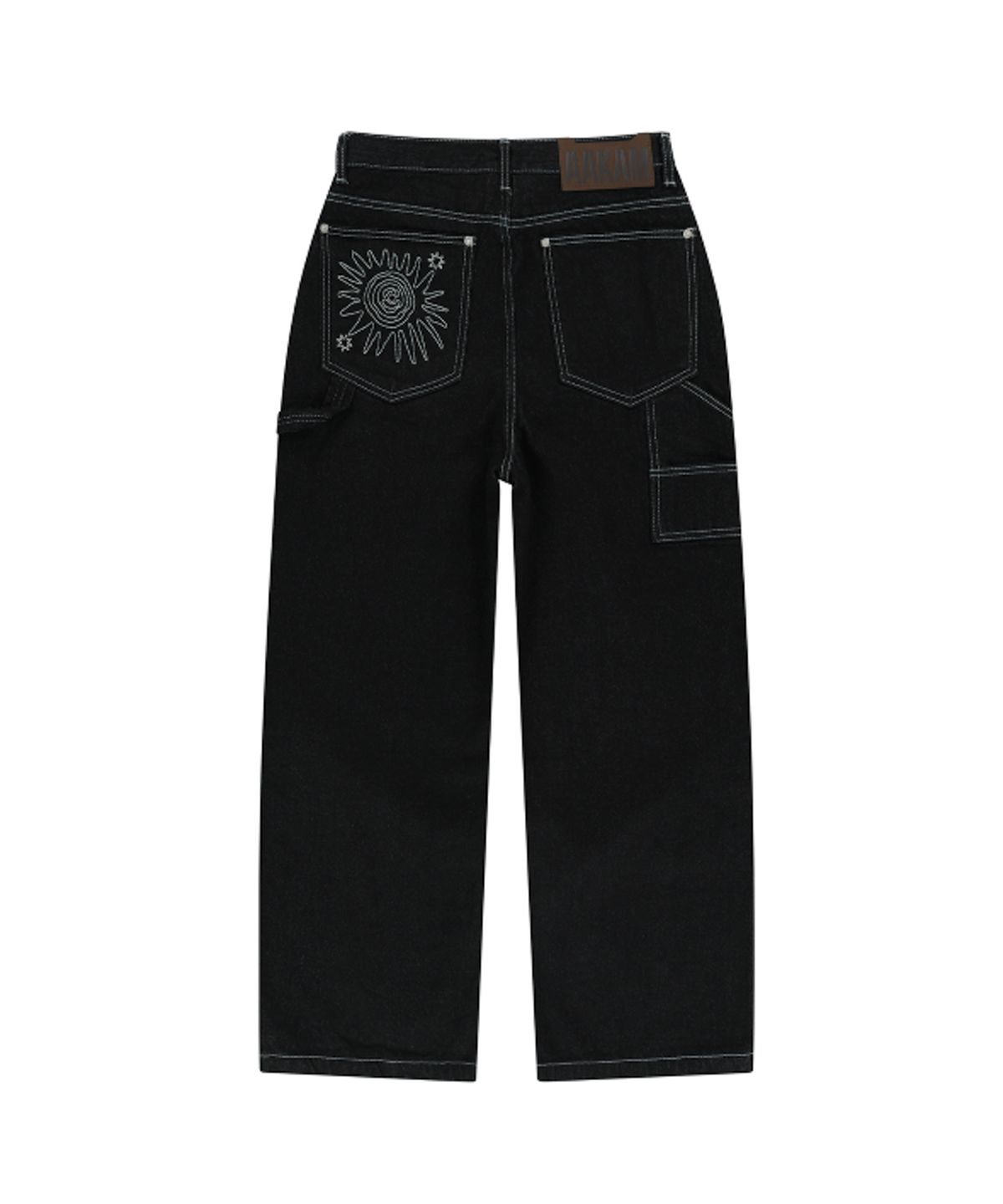 아캄(AAKAM) Needlework Carpenter Denim Pants (Black)