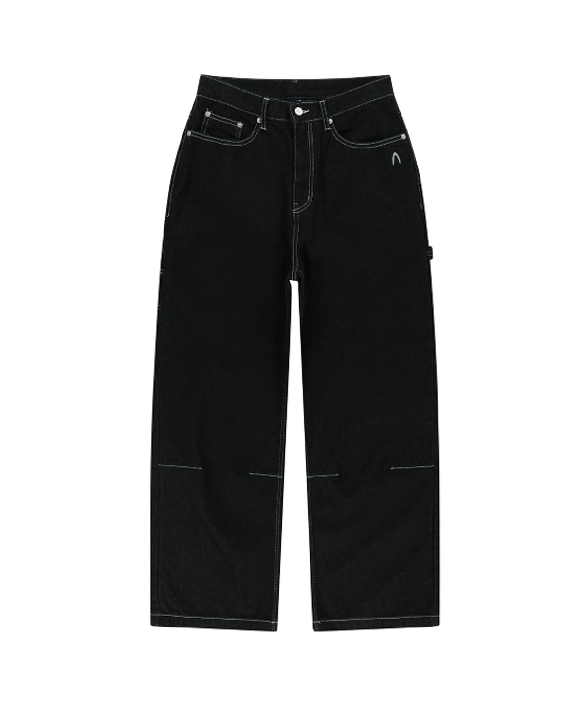 아캄(AAKAM) Needlework Carpenter Denim Pants (Black)