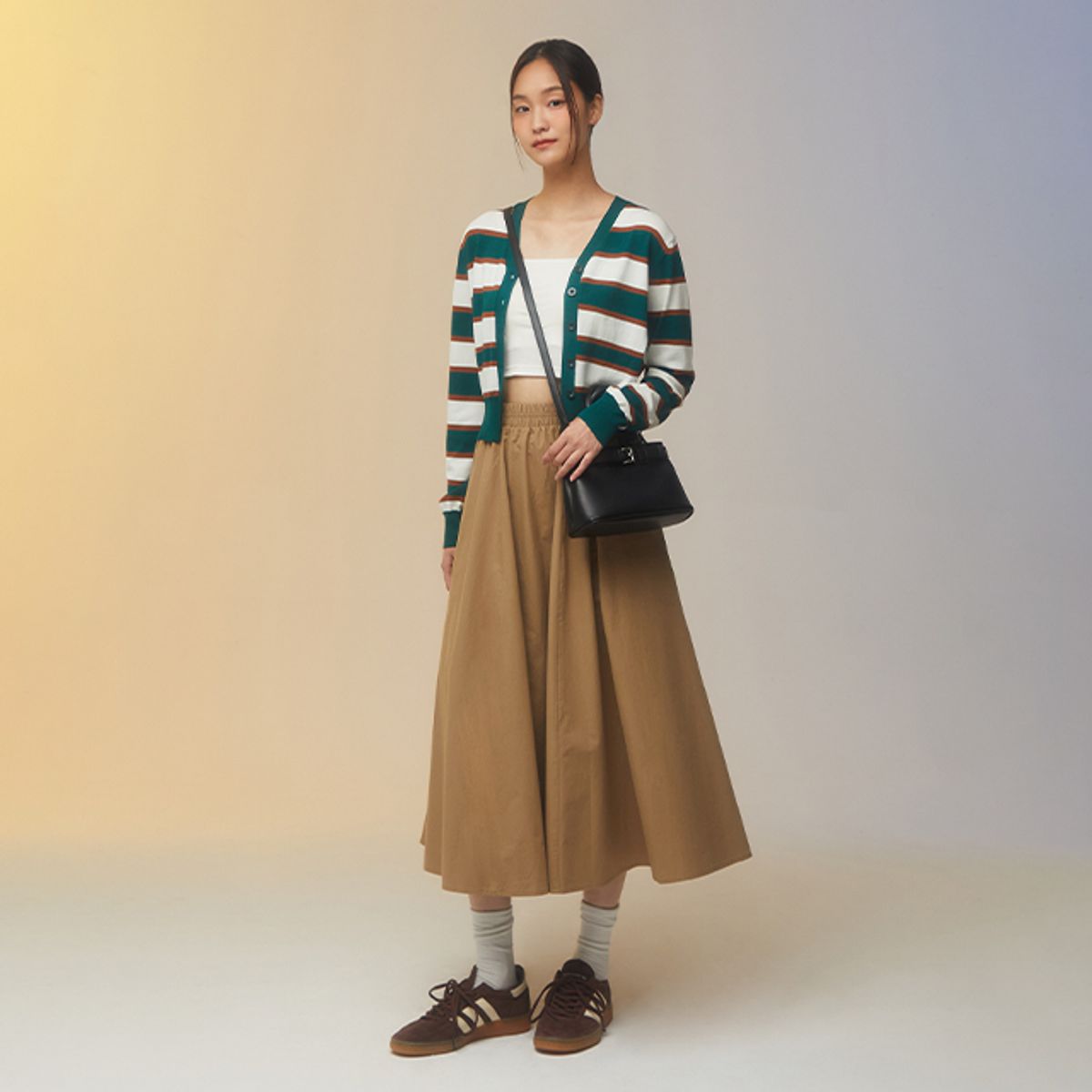 랩(LAP) 밴딩 면 플레어 스커트 AQ3WS860
