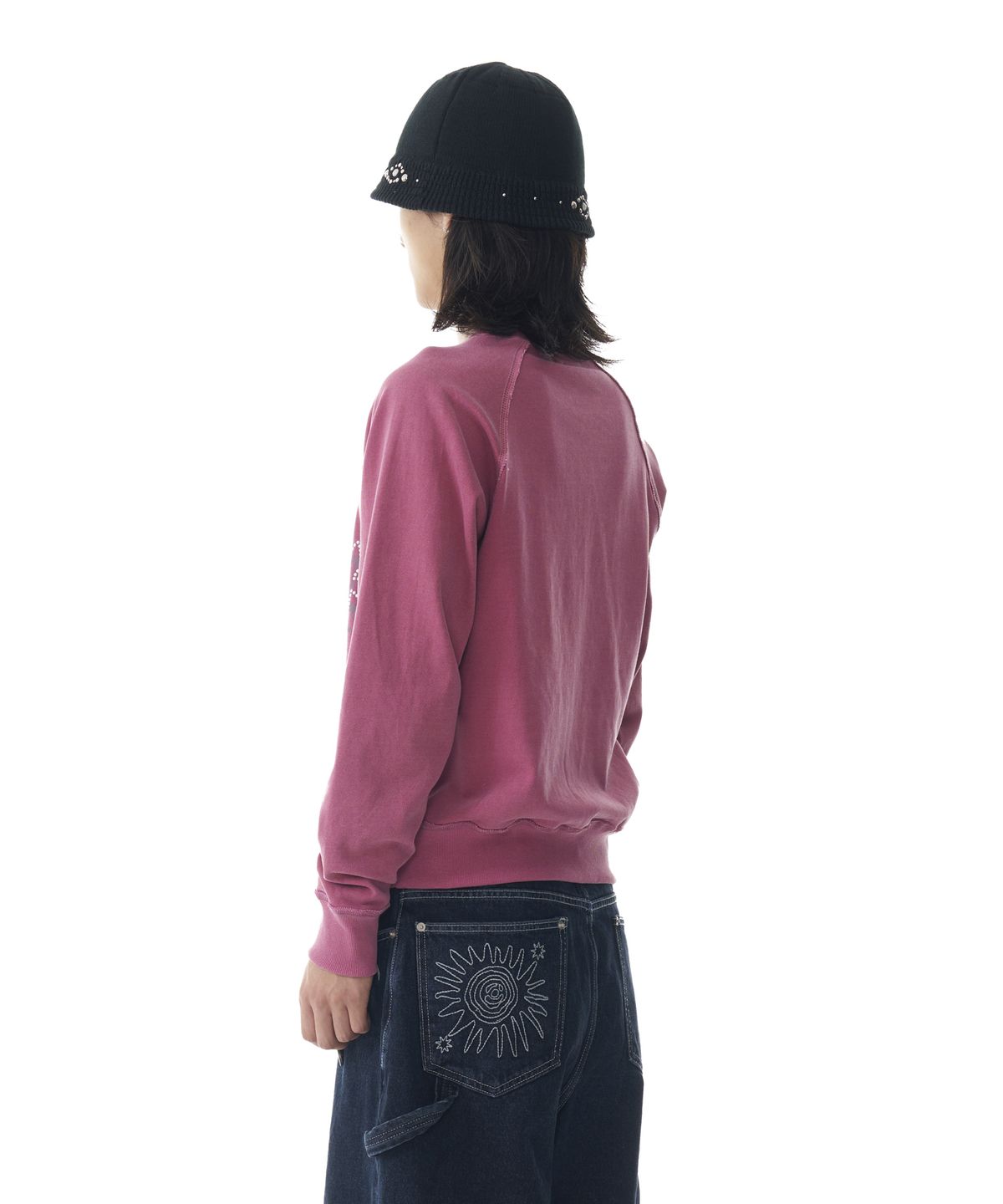 아캄(AAKAM) Cross Studded Sweatshirts (Pink)
