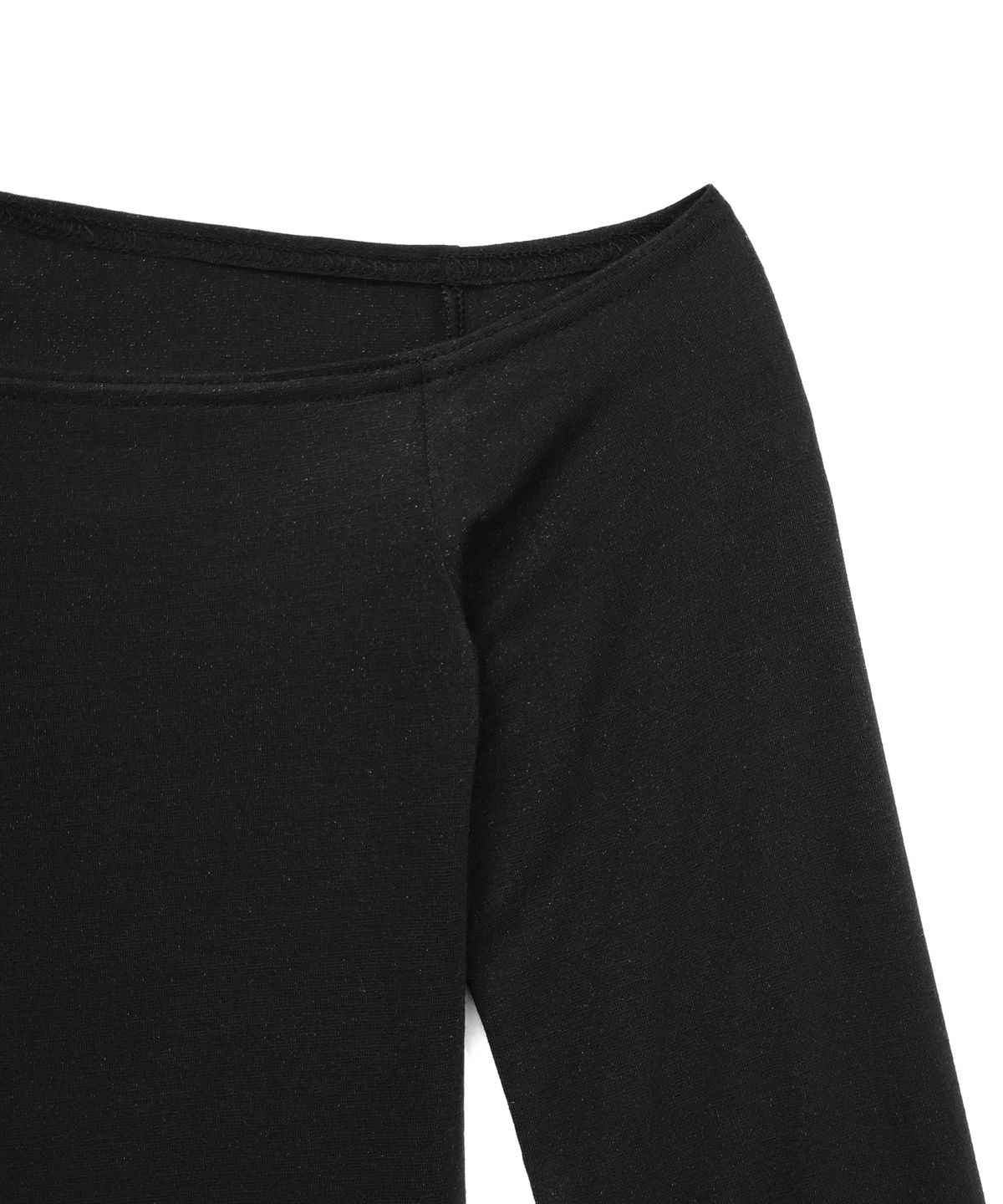블랙크러쉬(BLACRUSH) Ribbon Off-Shoulder Pearl Slim T-shirt
