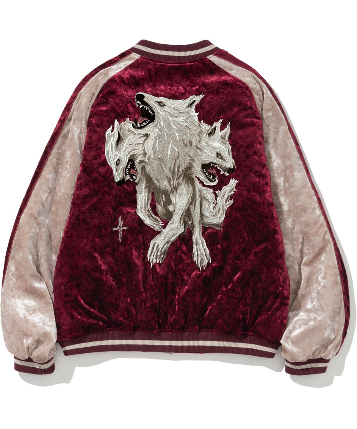 낫포너드(NOT4NERD) Wolf Souvenir Quilting Blouson Jacket - Red