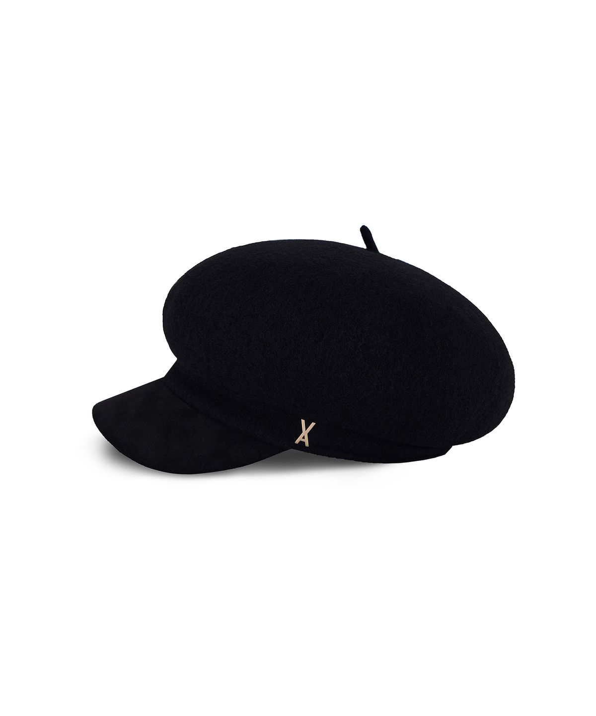 바잘(VARZAR) VA 스터드 울 콤보 뉴스보이 캡 블랙
