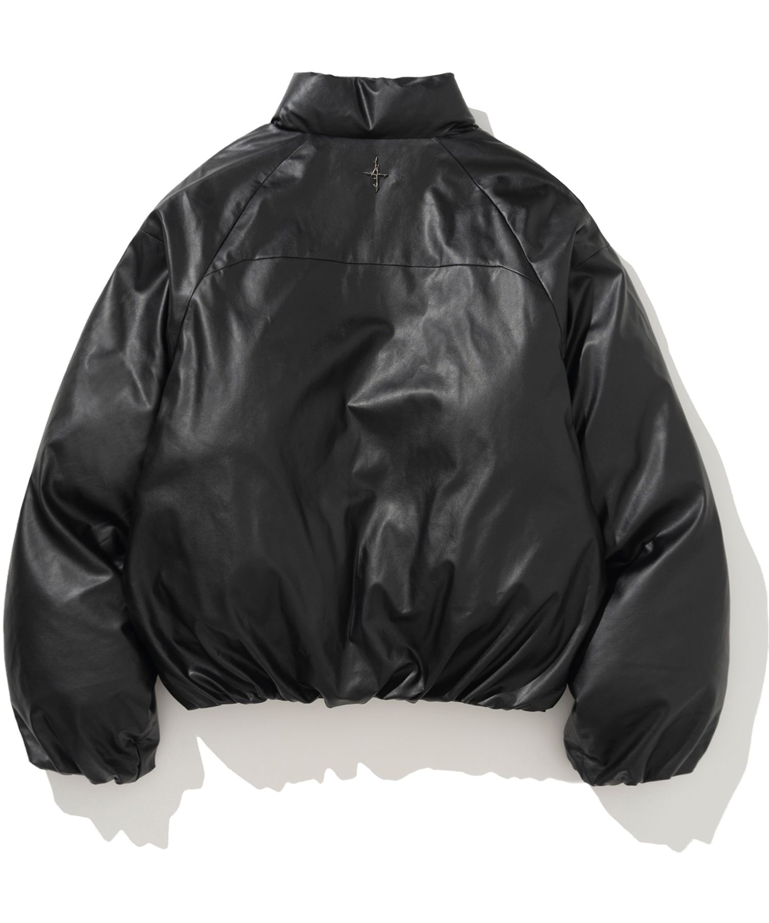 MUSINSA | NOT4NERD Leather Incision Puffer Jacket - Black