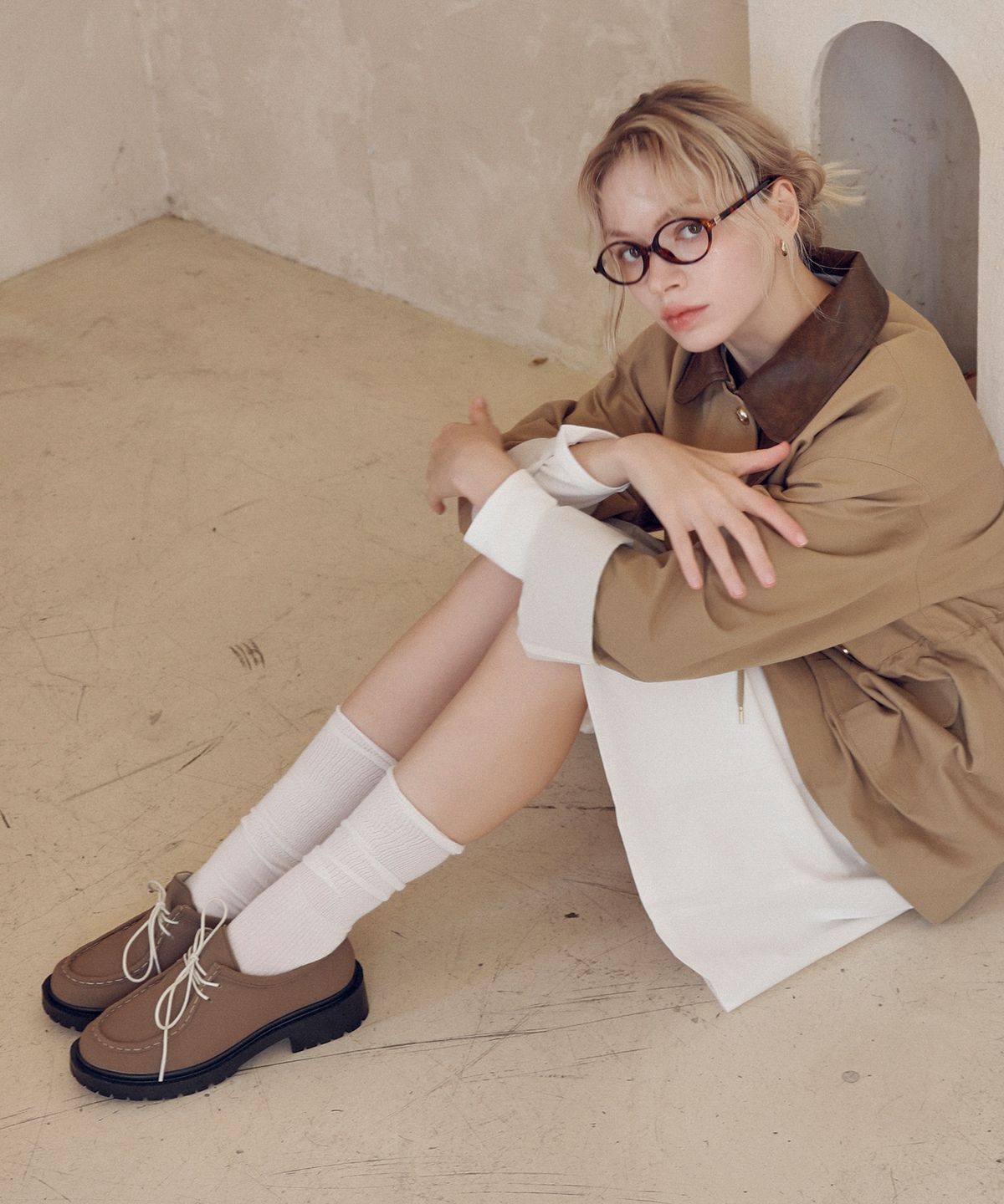 커스텀에이드 우먼(CUSTOMADE WOMAN) 4.5cm 스웨이드 모크슈즈 소피(CW0069BE)