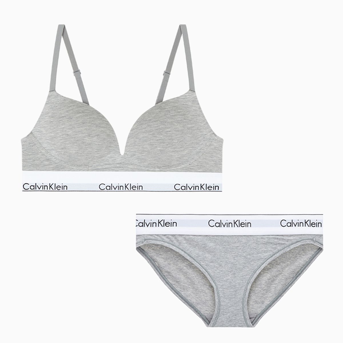 캘빈클라인 언더웨어(CALVIN KLEIN UNDERWEAR) 여성 아이콘 코튼 모달 AF 푸쉬업 브라렛+팬티 세트 (3Color)