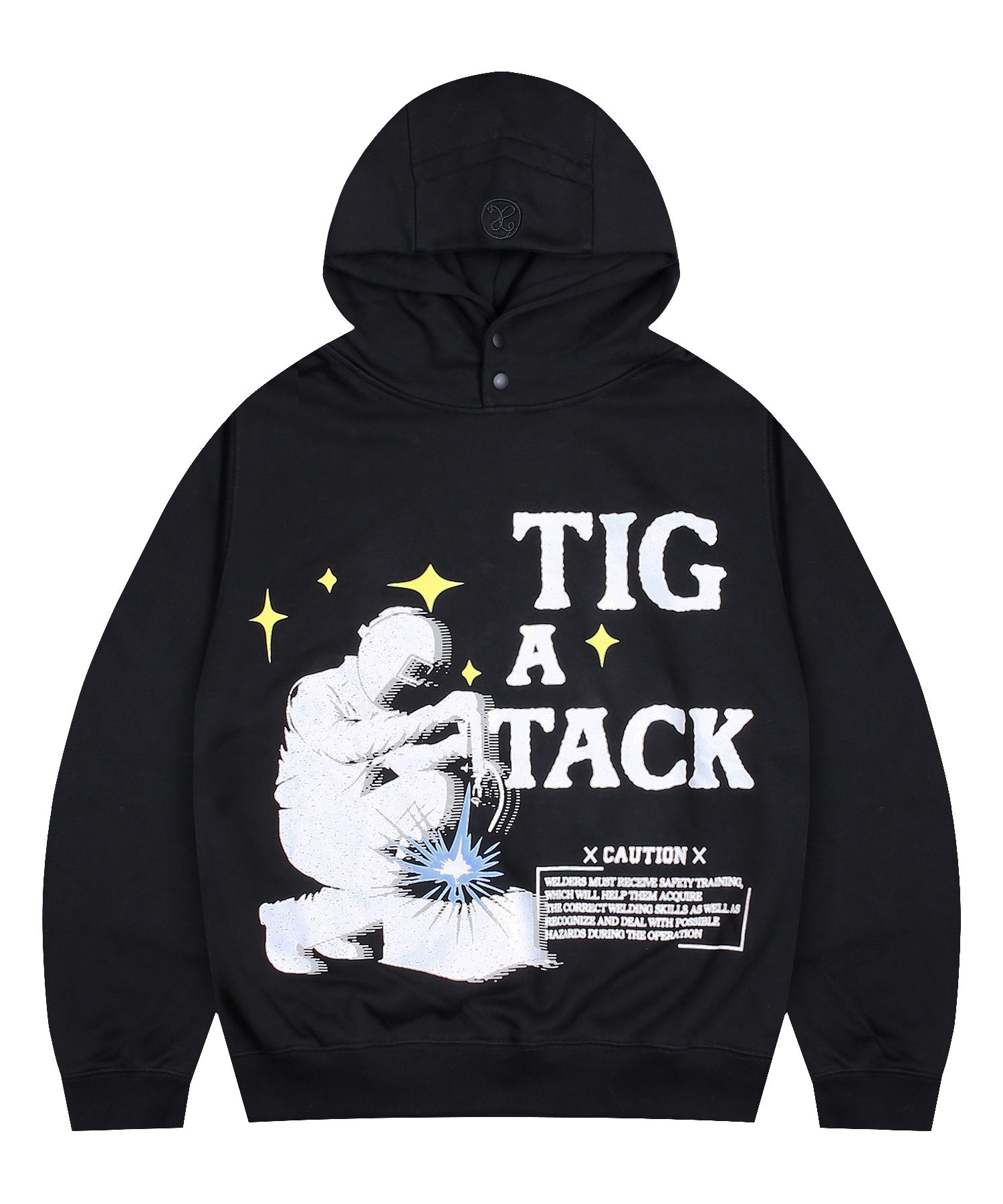 MUSINSA | XTONZ XTT103 TIG LOOSE FIT COTTON HOODIE (BLACK)