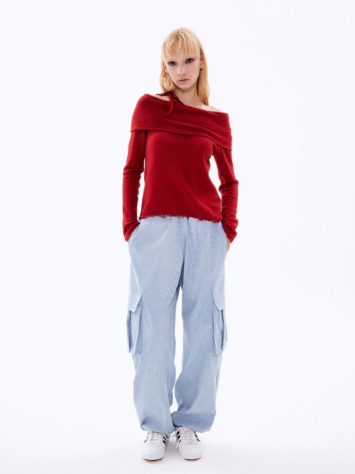 비수스(VISUS) Paisley Corduroy Pants_Skyblue