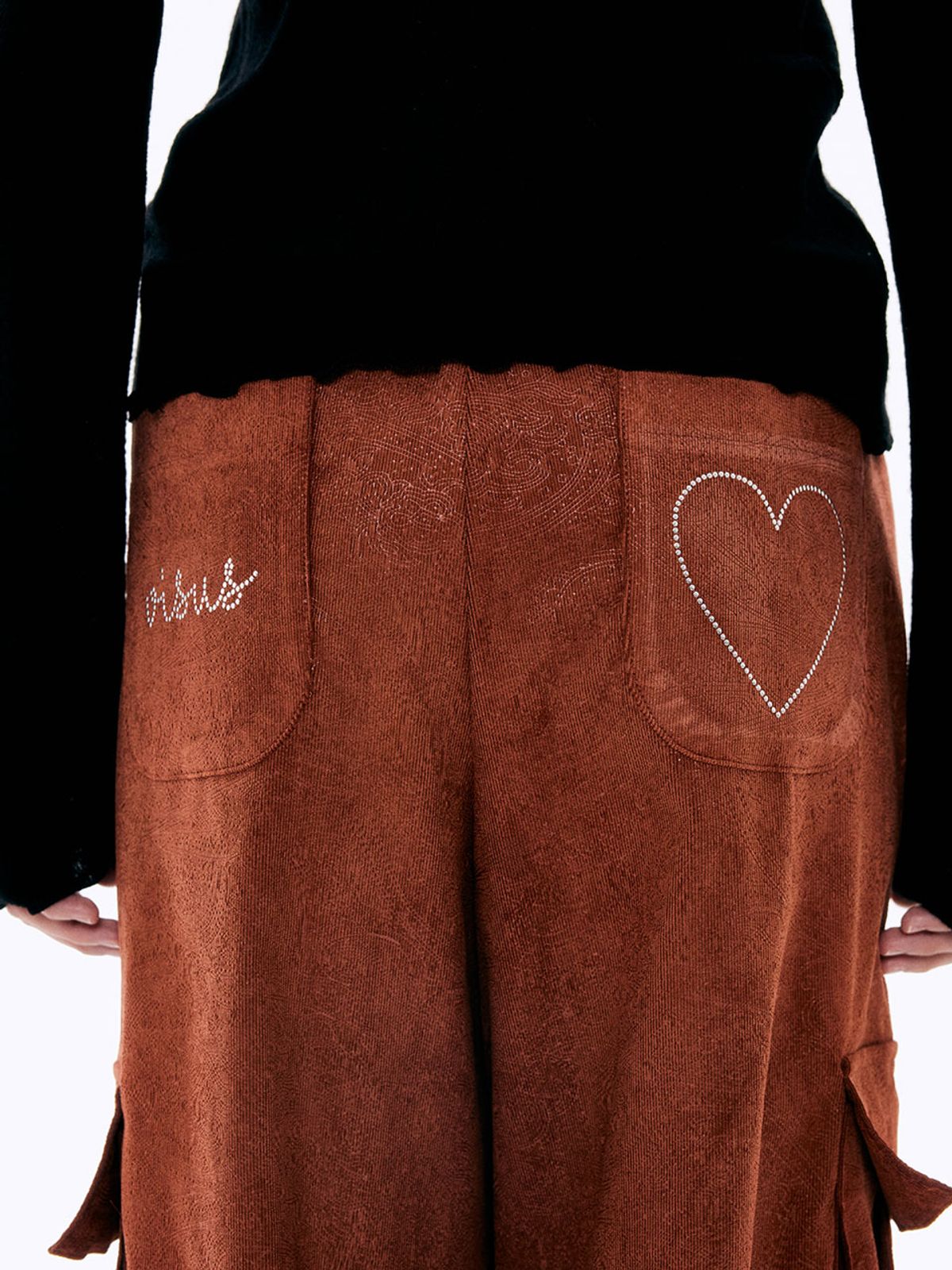 비수스(VISUS) Paisley Corduroy Pants_Brick