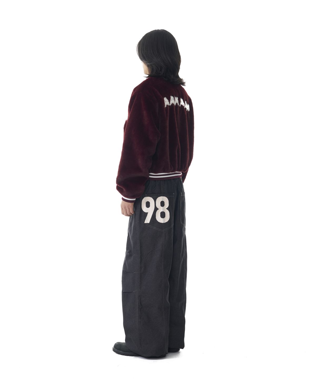 아캄(AAKAM) Furry 98 Varsity Jacket (Wine)