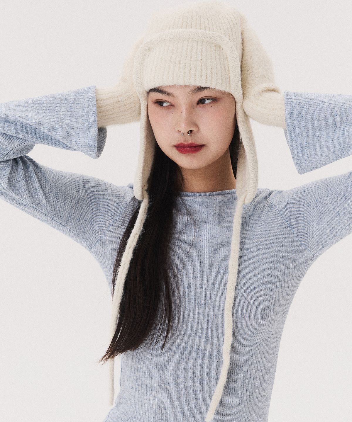 꾸아페(QUAFE) PUPPY EARMUFF BEANIE_ivory
