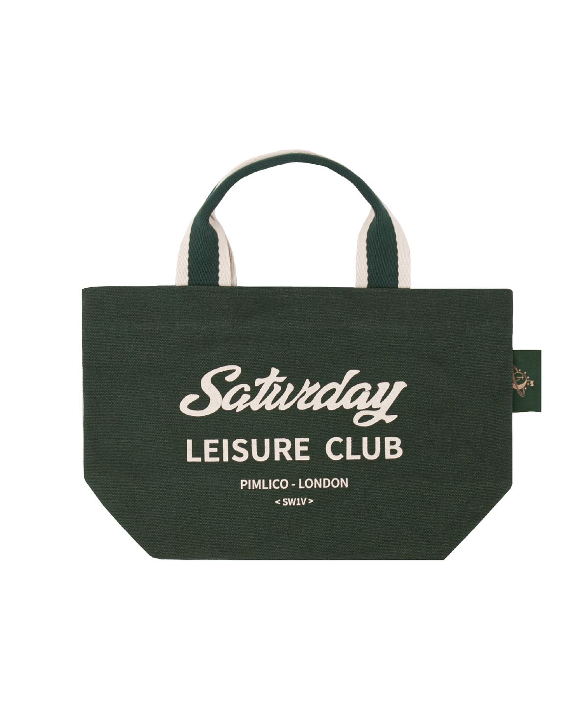 세러데이 레저 클럽(SATURDAY LEISURE CLUB) Stripe Webbing Small Tote Bag - British Racing Green