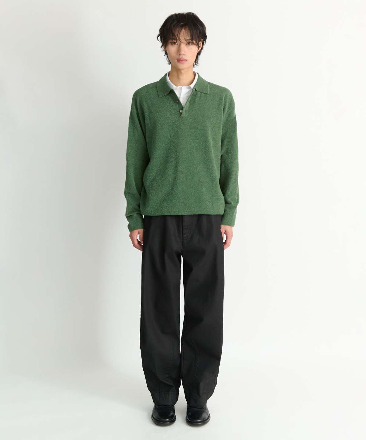 넌블랭크(NONBLANK) 폴로 칼라 니트_GREEN