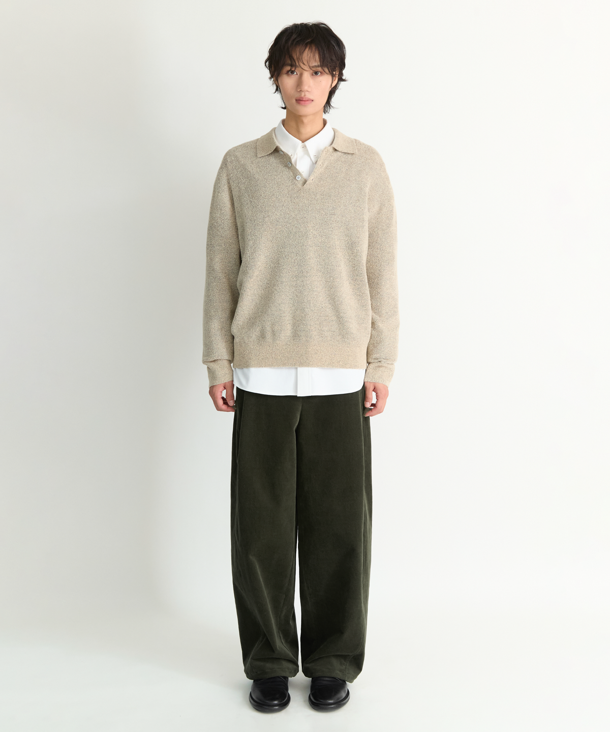 넌블랭크(NONBLANK) 폴로 칼라 니트_IVORY