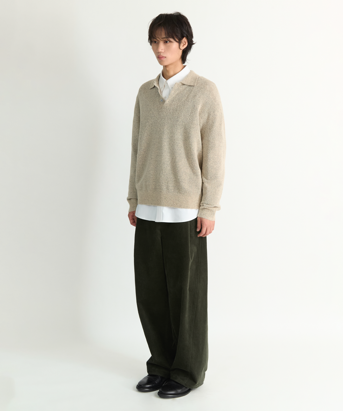 넌블랭크(NONBLANK) 폴로 칼라 니트_IVORY