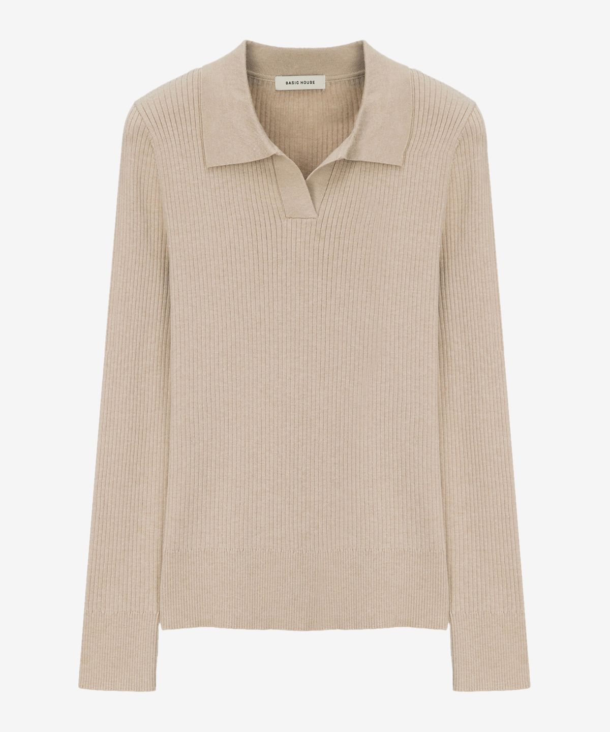 베이직하우스(BASIC HOUSE) 여성 카라 긴팔스웨터 베이지 LYKT7203