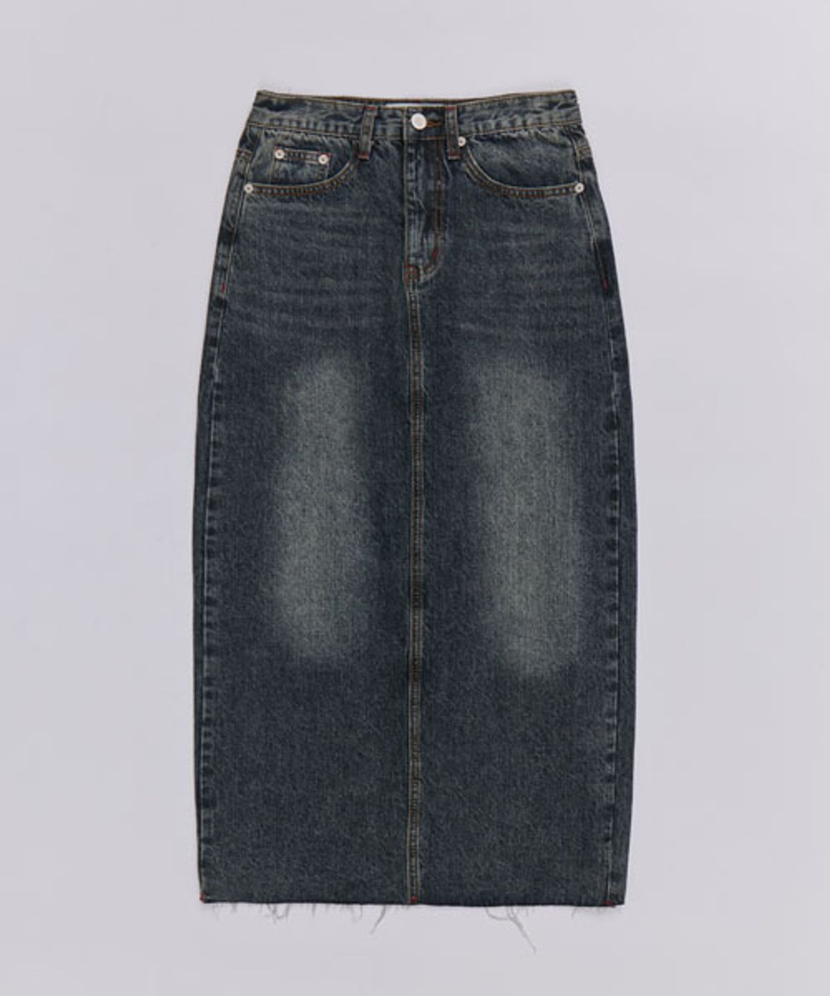 헤인트(HAINT) WREN CARGO POCKET DENIM LONG SKIRT_3COLORS_GRAY BLUE