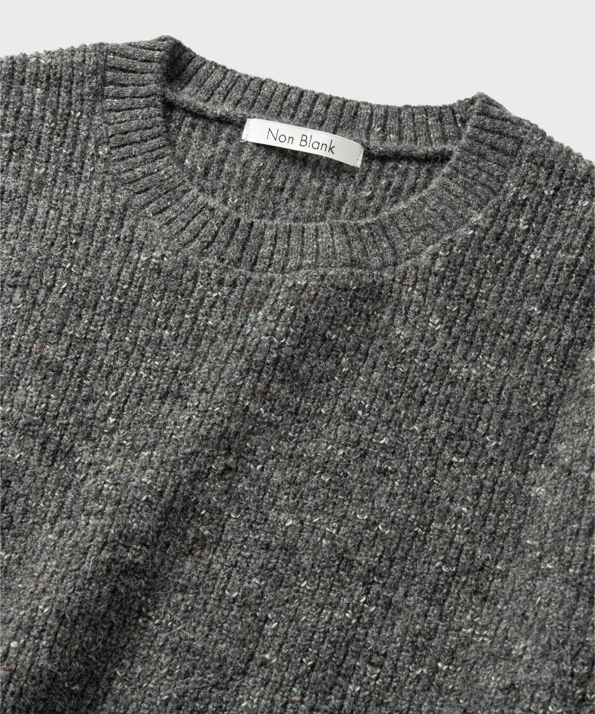 넌블랭크(NONBLANK) 로빈 라운드 니트_MELANGE GREY