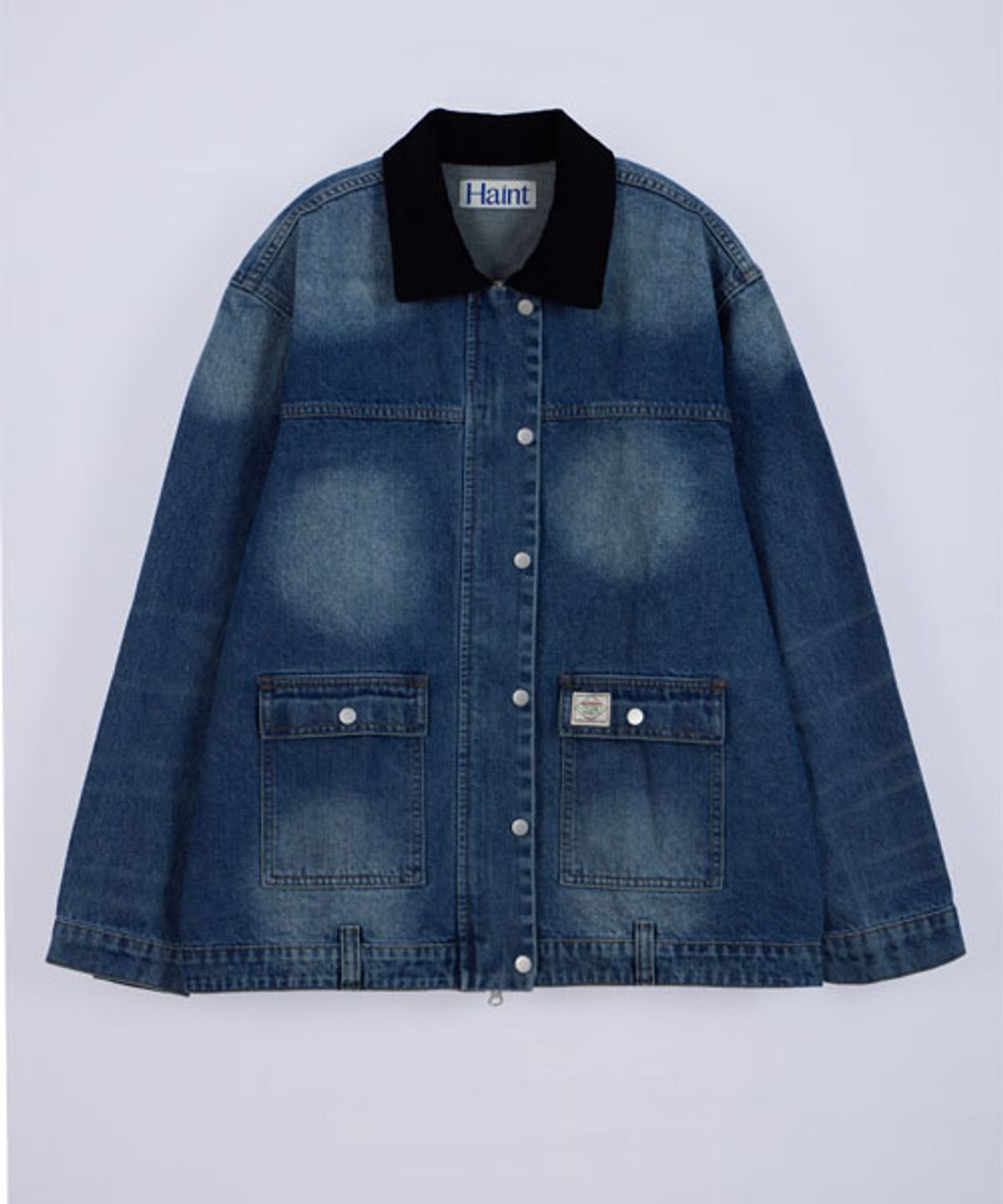 헤인트(HAINT) CORDUROY COLLAR DENIM JACKET_2COLORS_BLUE