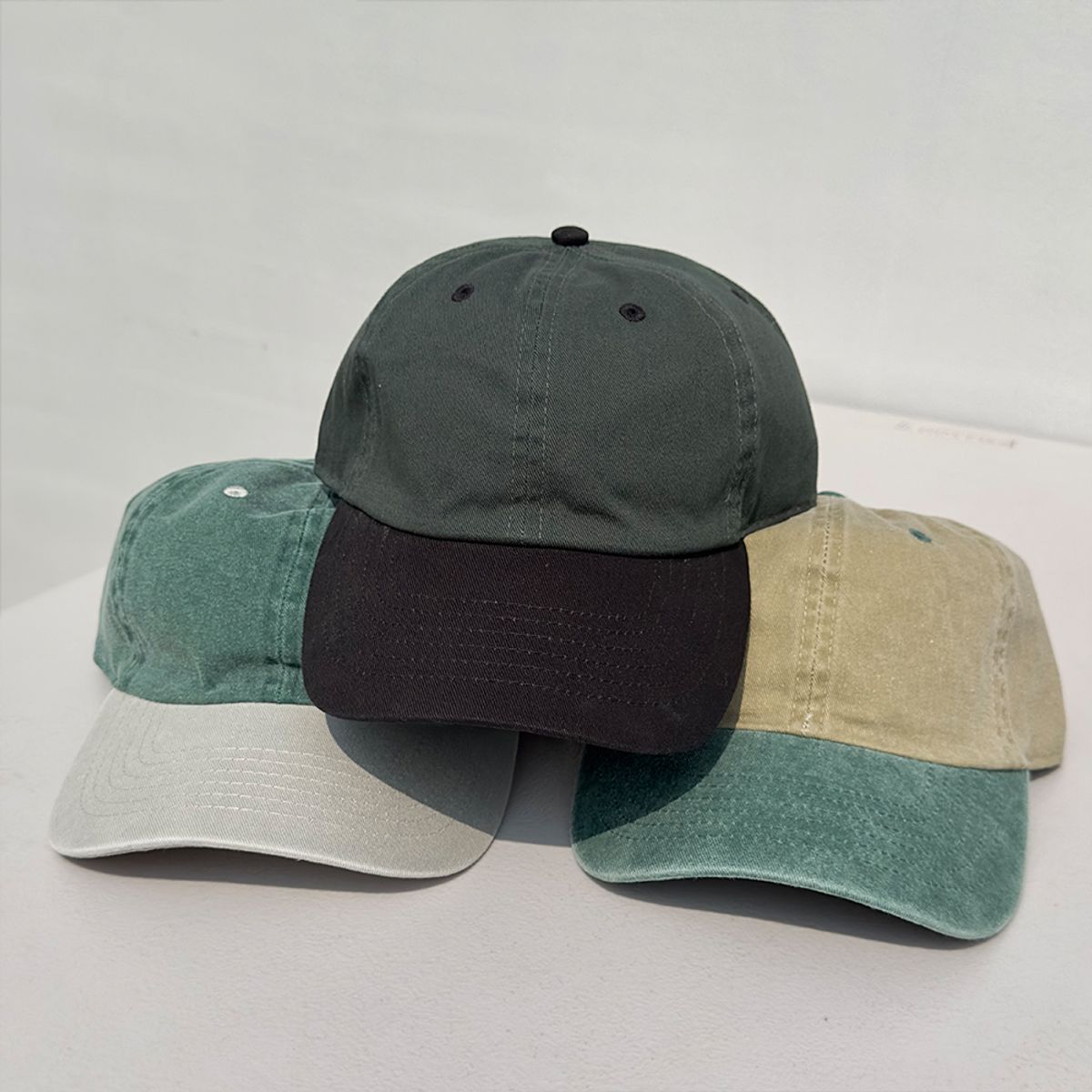 뉴해튼(NEWHATTAN) 워싱 볼캡 (dark green/black)