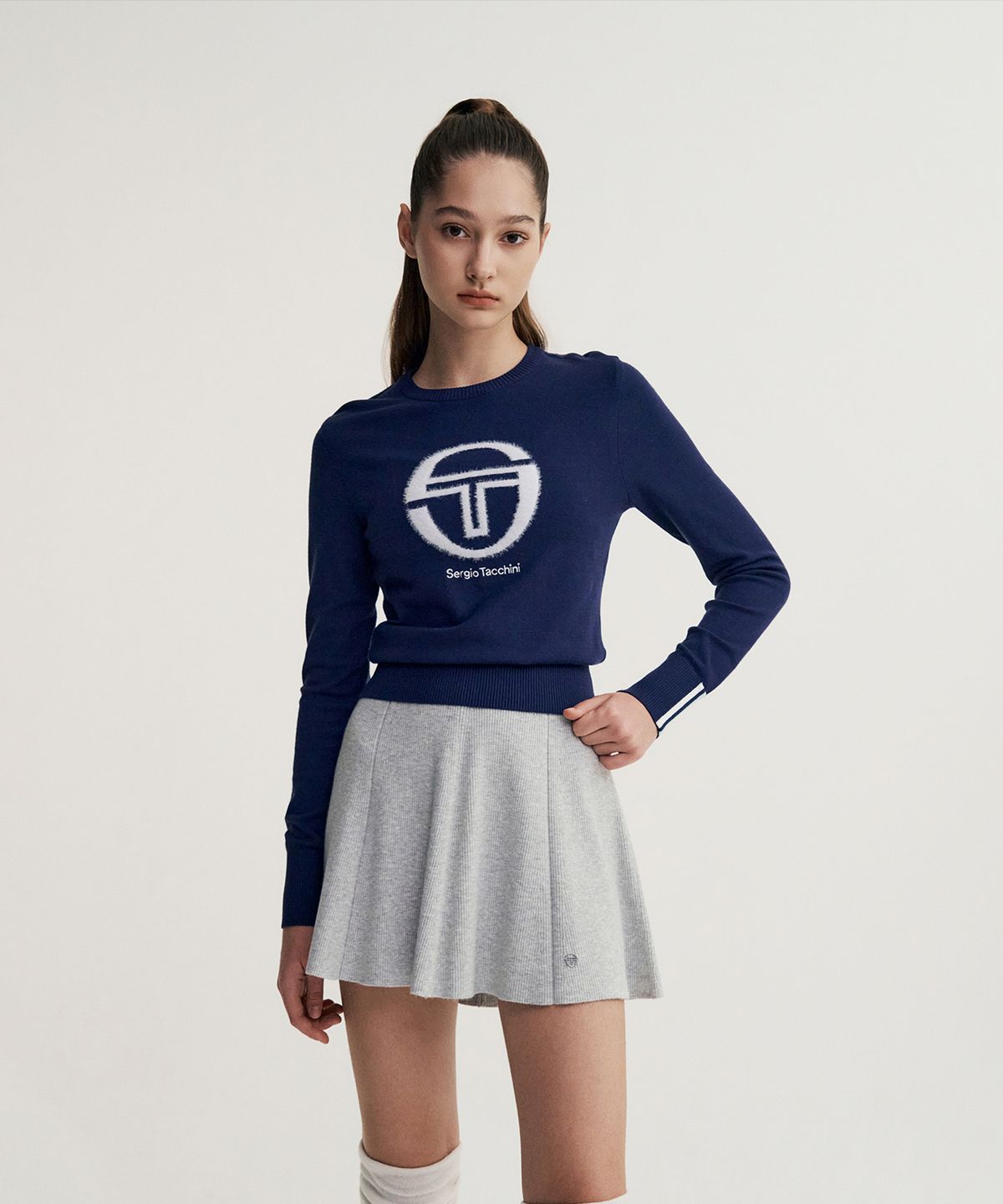 세르지오 타키니(SERGIO TACCHINI) W 리조트 크루넥 풀오버 (Navy)