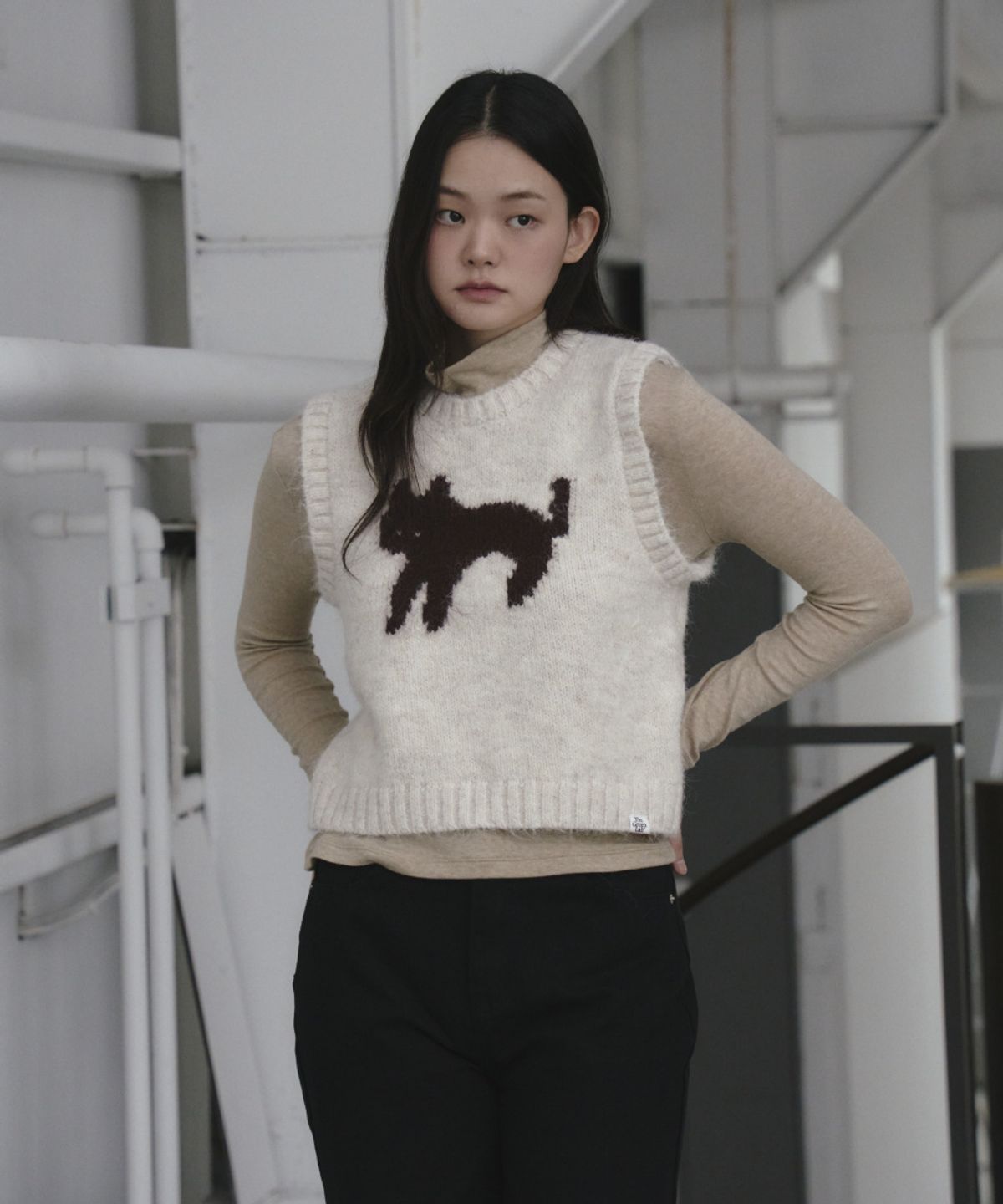 더그린랩(THE GREEN LAB) 고양이 쟈카드 베스트 조끼 [오트밀]