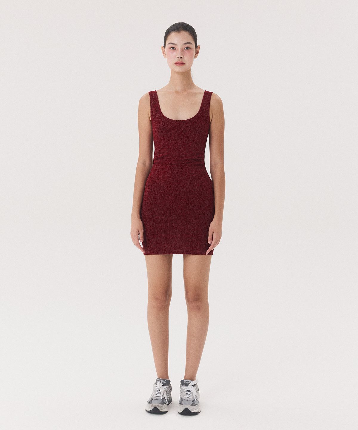 꾸아페(QUAFE) GLITTER BUSTIER MINI ONEPIECE _red